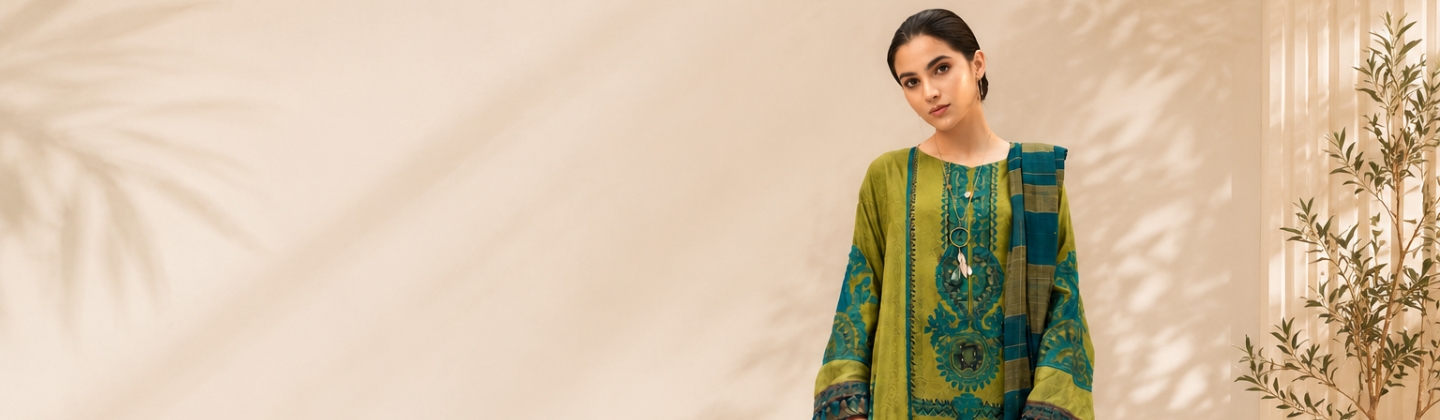 Embroidered Fabrics Collection Banner