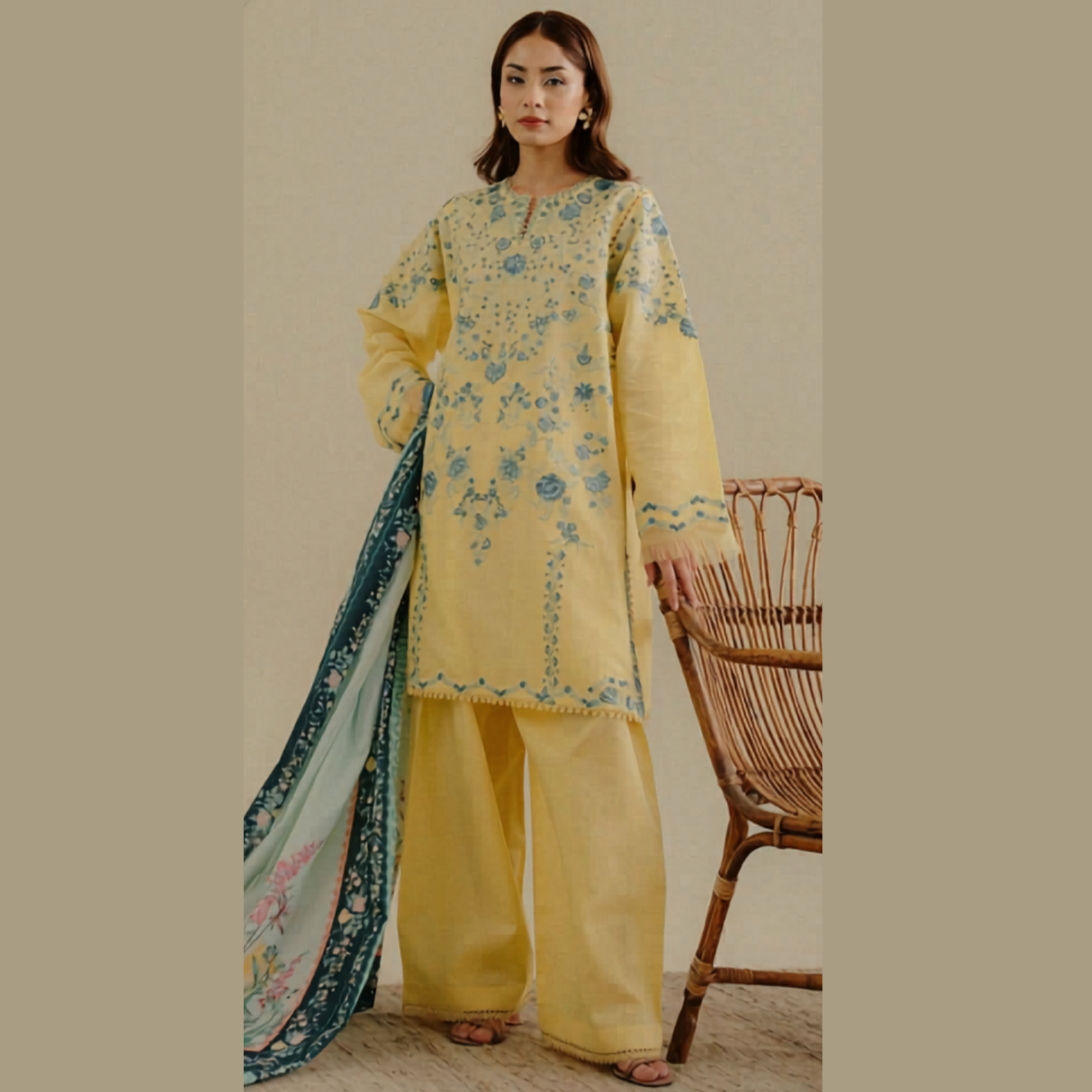 Zara Shahjahan Luxury Embroidered Lawn 3PC Suit