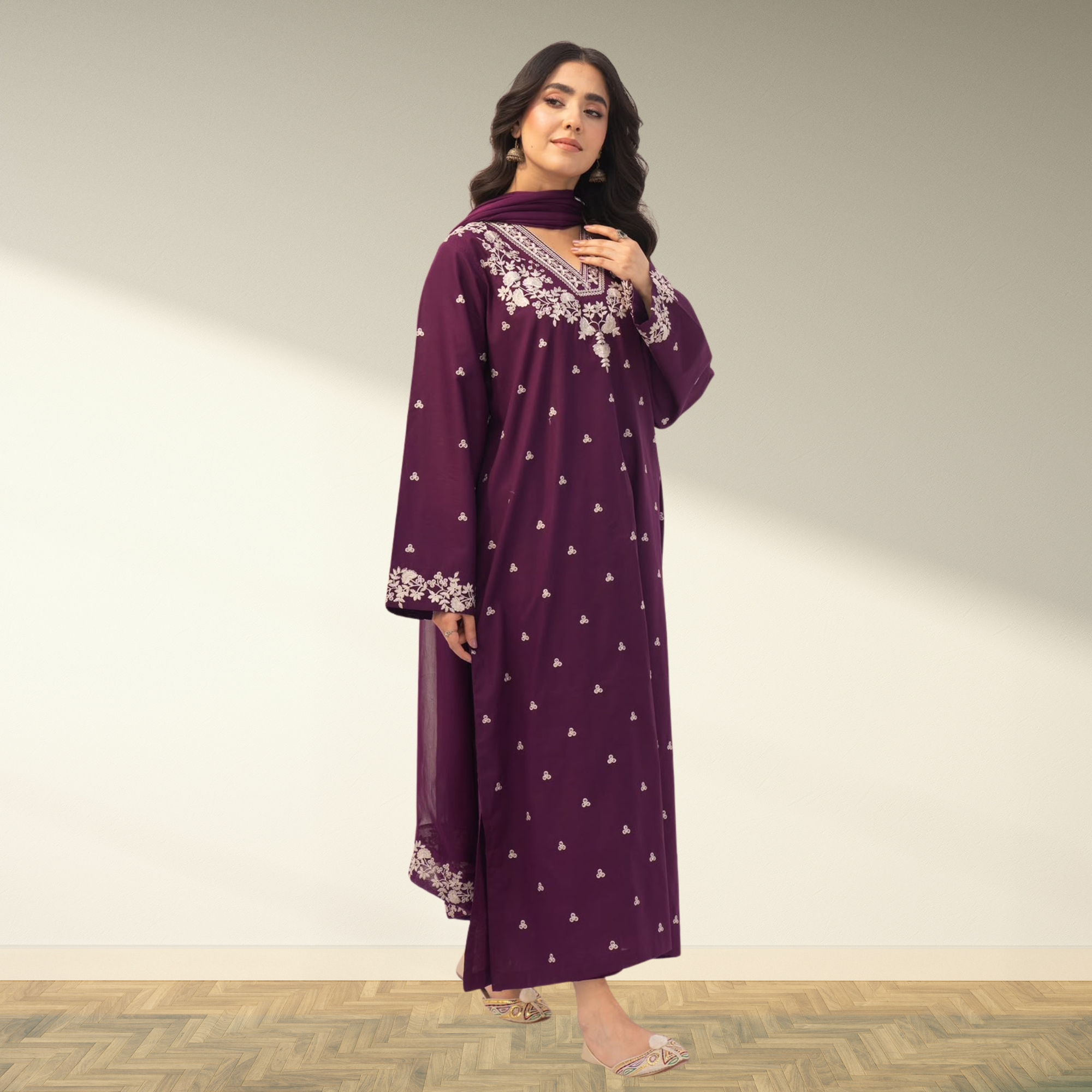 Batik Premium Embroidered Lawn 3PC Suit