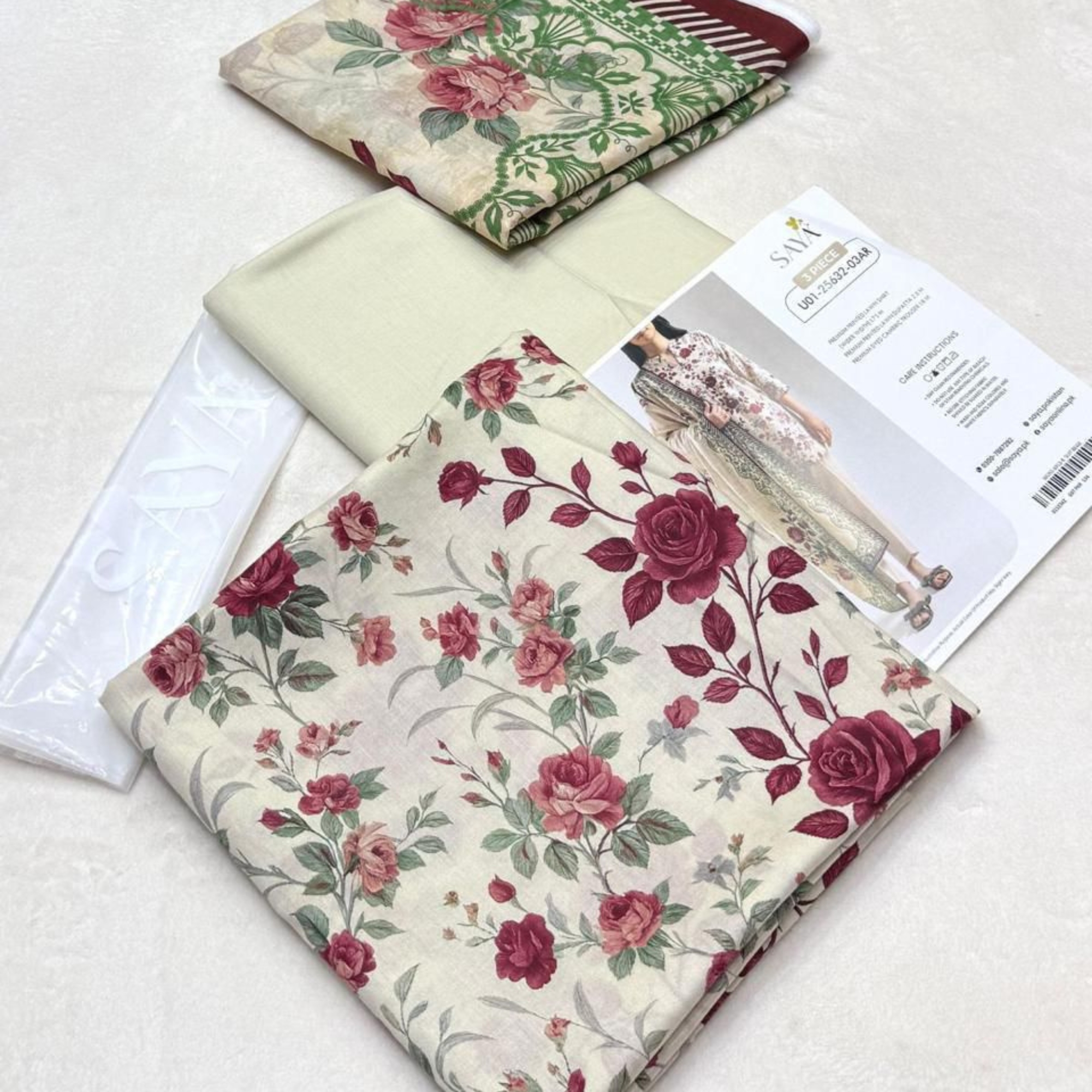Saya Lawn Collection 2026 – Original Printed Lawn 3PC Suit