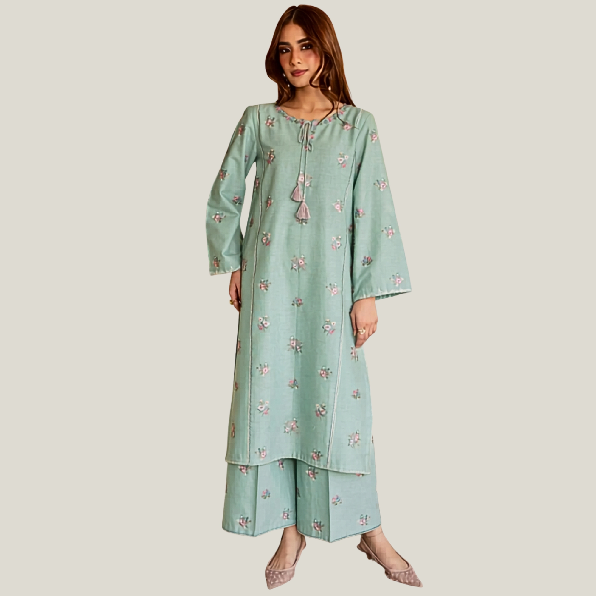 Batik Inspired Embroidered Lawn 2PC Suit