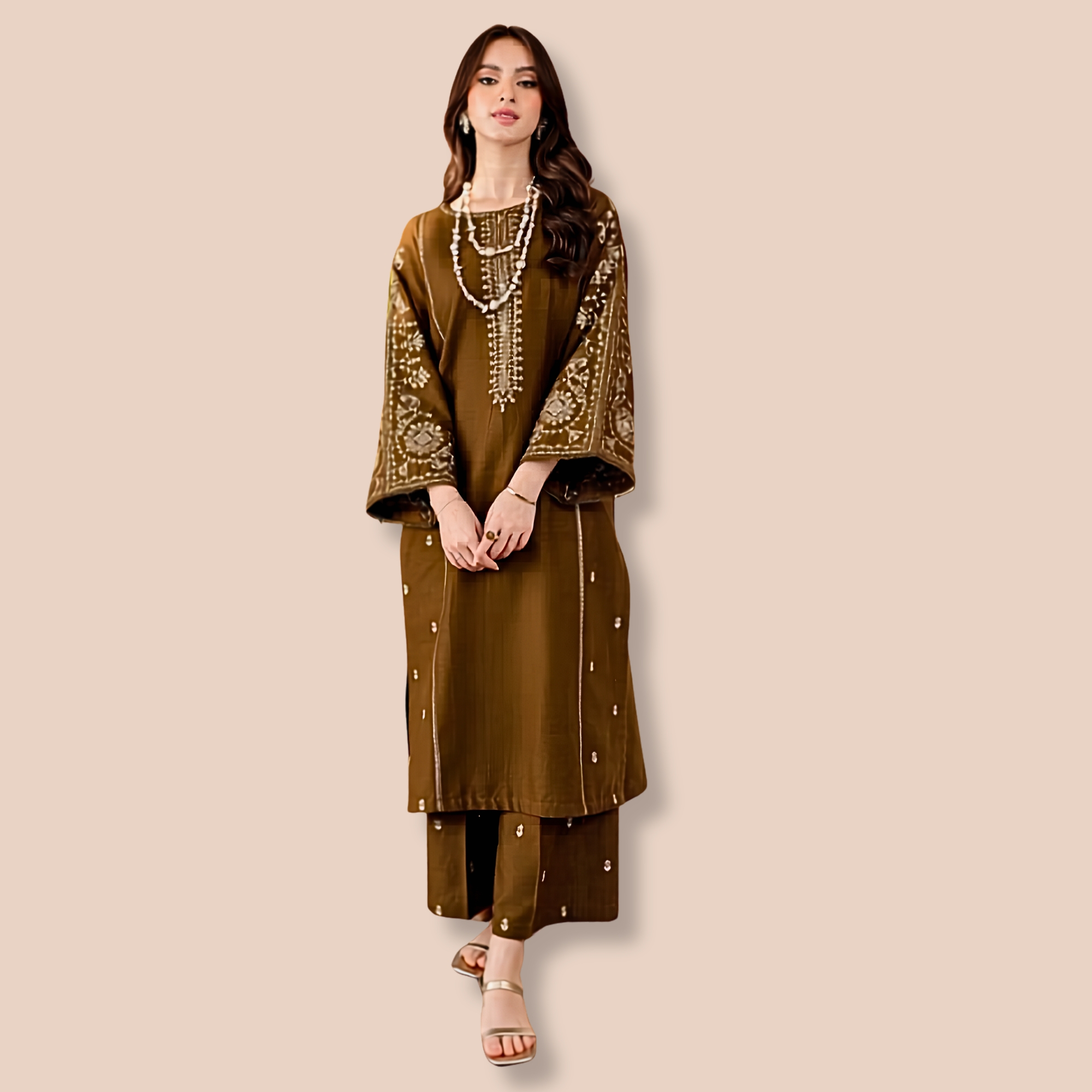 Batik Inspired Luxury Embroidered Lawn 2PC Suit