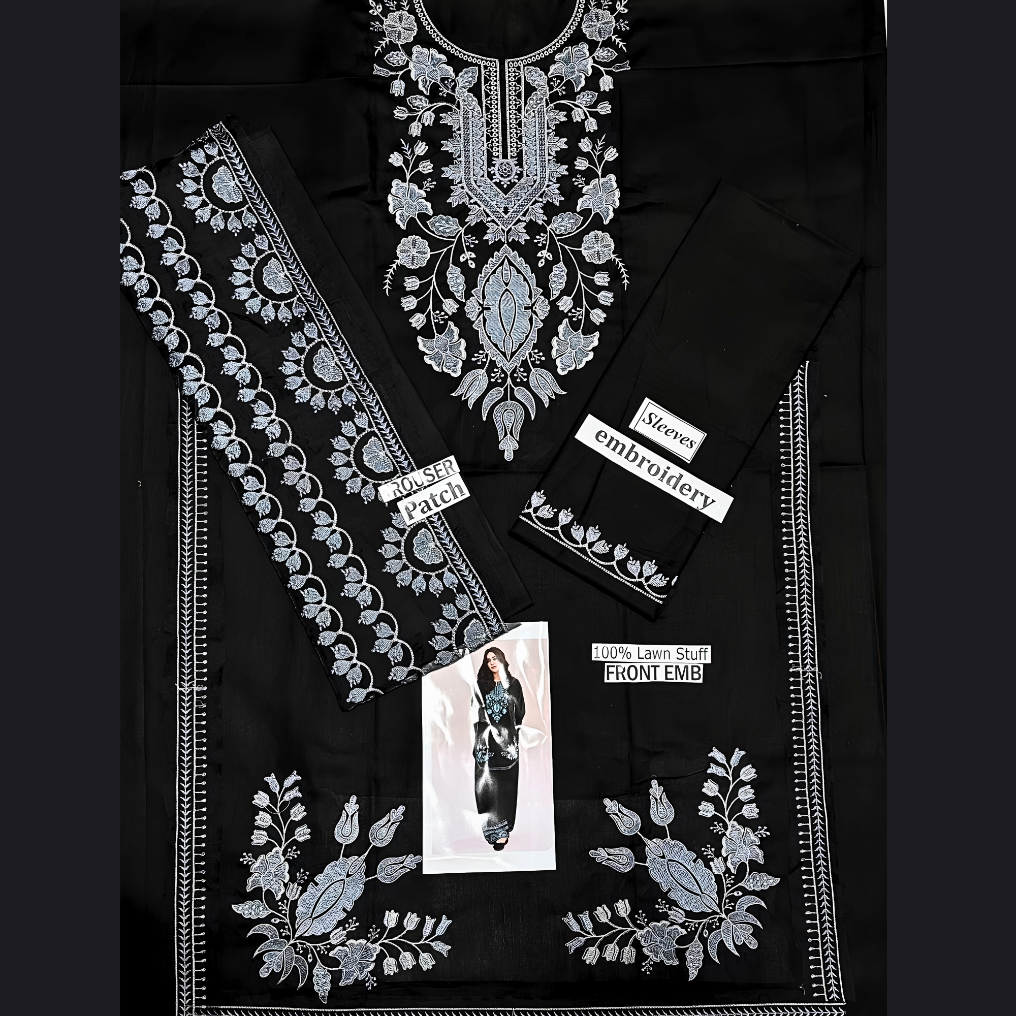 Lazuli Inspired Premium Embroidered Lawn 2PC Suit