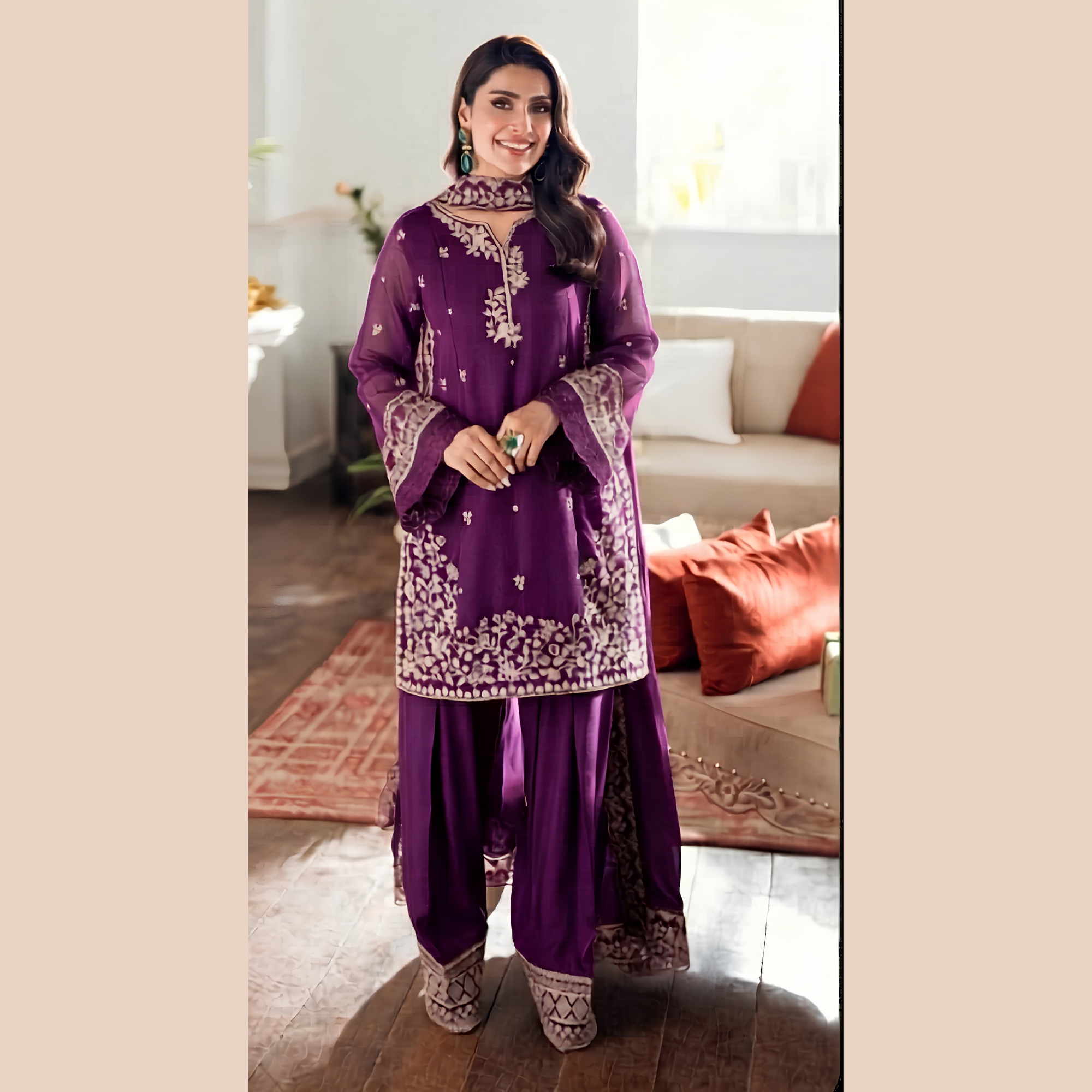 Maria.B Inspired Embroidered Lawn 3PC Suit