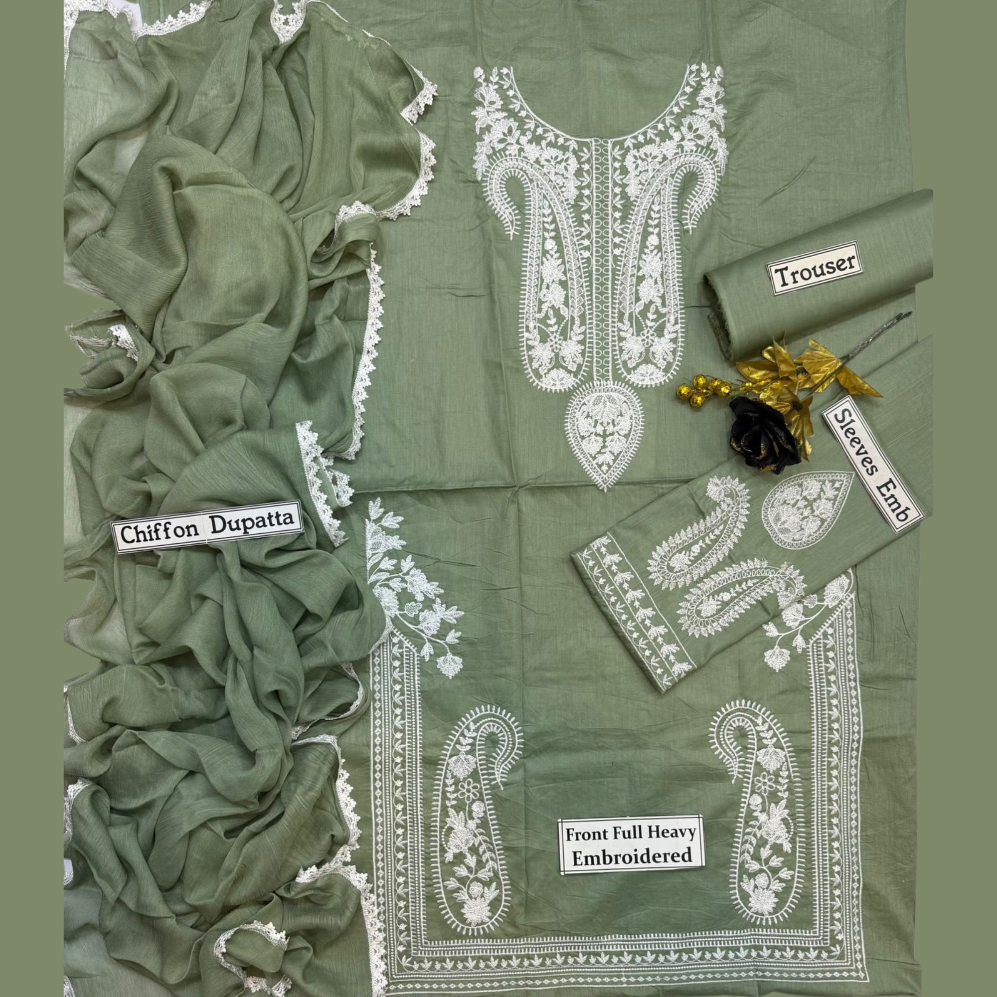 Mirana Inspired Luxury Embroidered Lawn 3PC