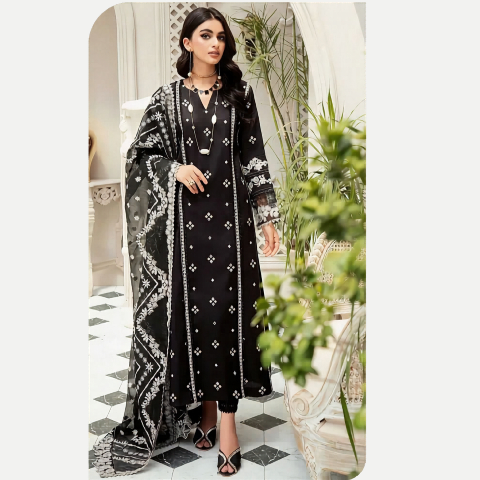 Bareeze Inspired Luxury Embroidered Lawn 3PC Suit