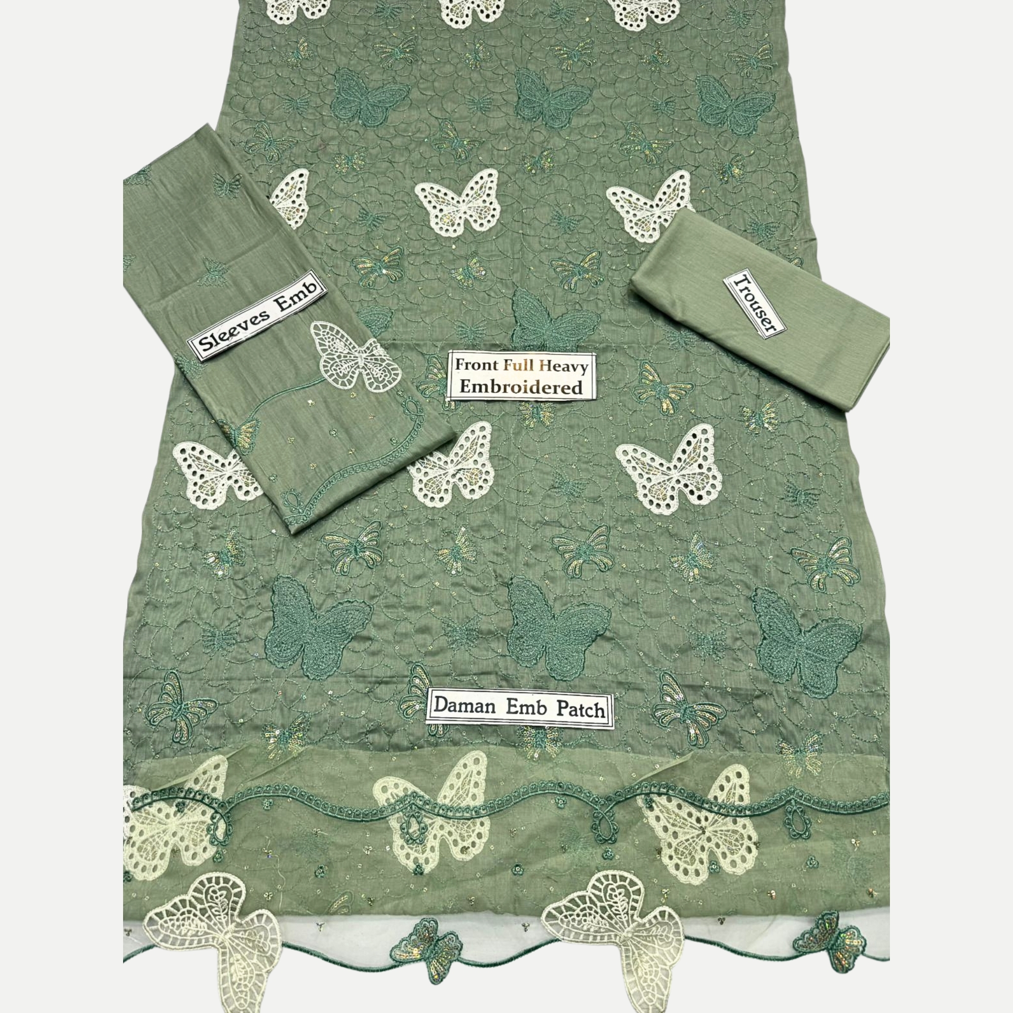 Luxury Chickenkari & Sequin Embroidered Lawn 2PC Suit