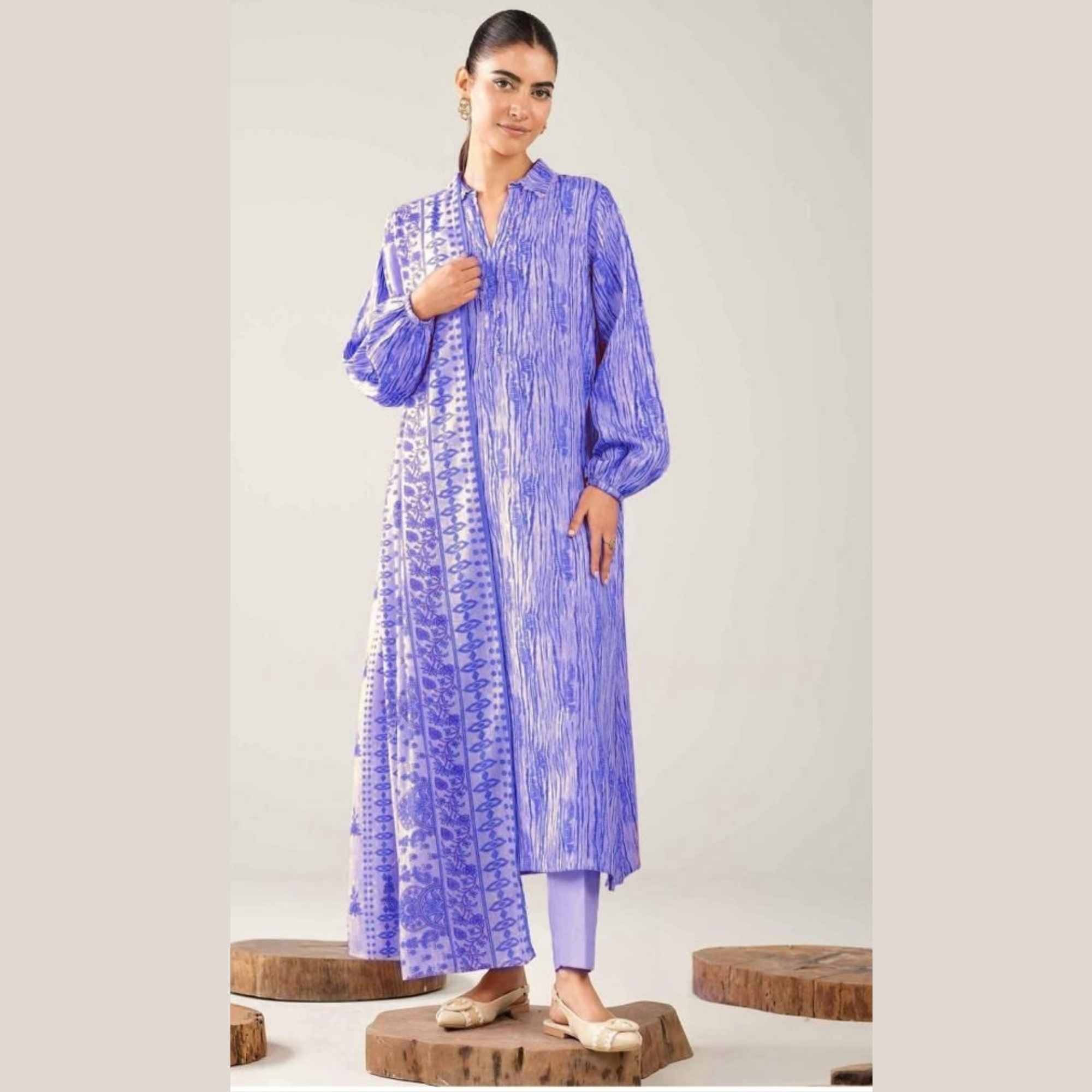 Nishat Printed Tana Dora Lawn 3 Piece Suit