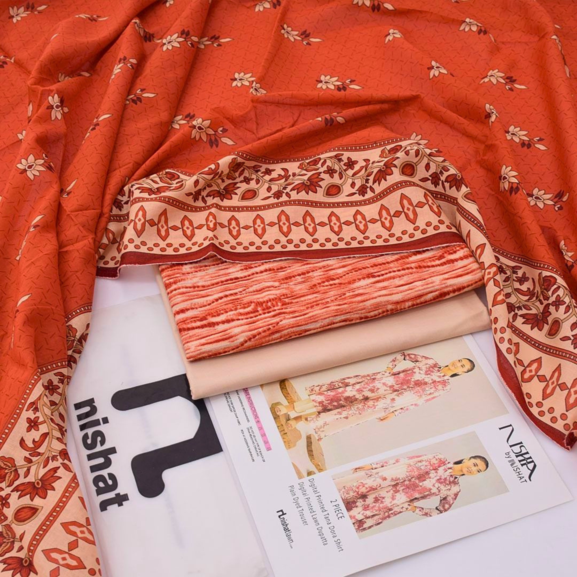 Nishat Printed Tana Dora Lawn 3 Piece Suit
