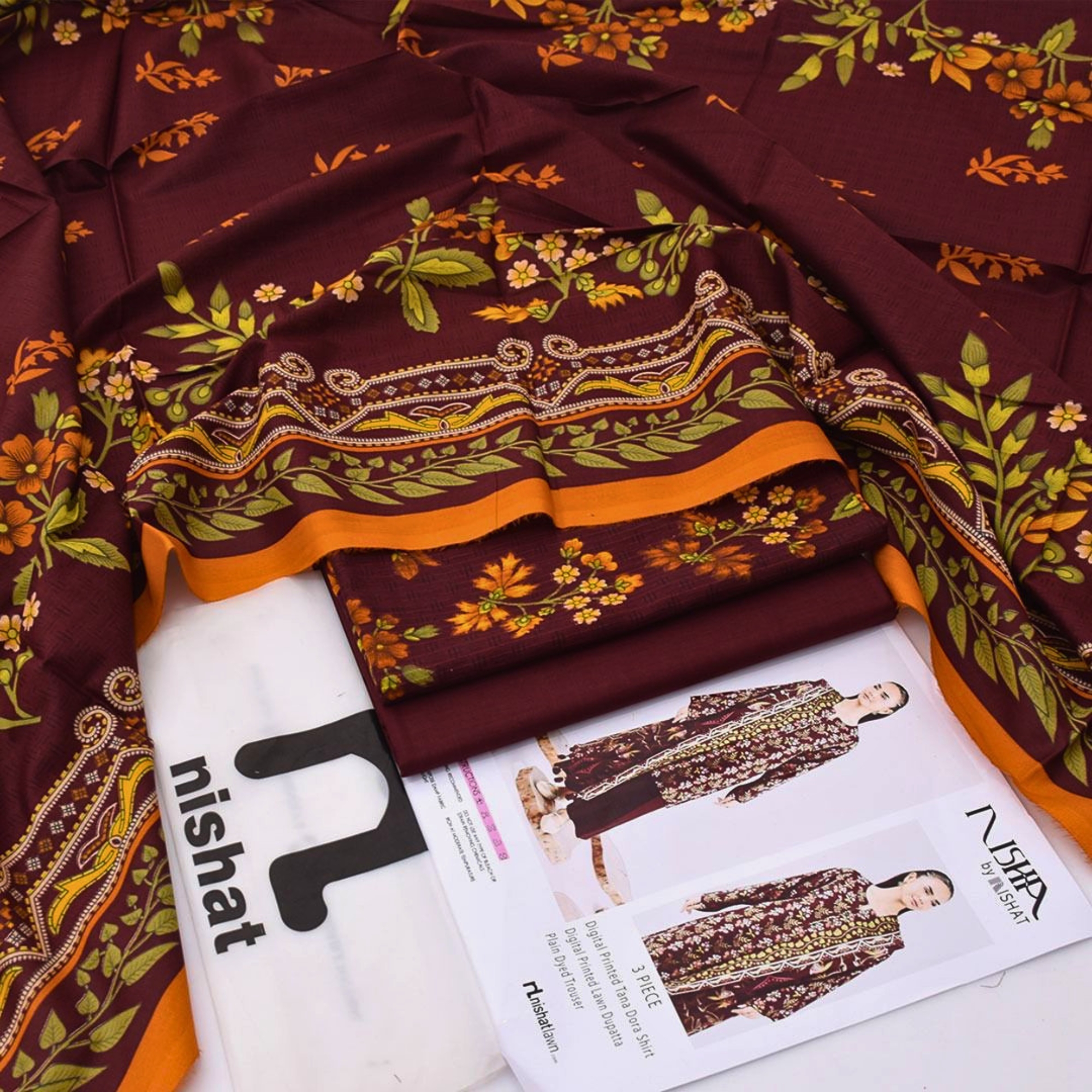 Nishat Lawn Printed Tana Dora 3 Piece Suit