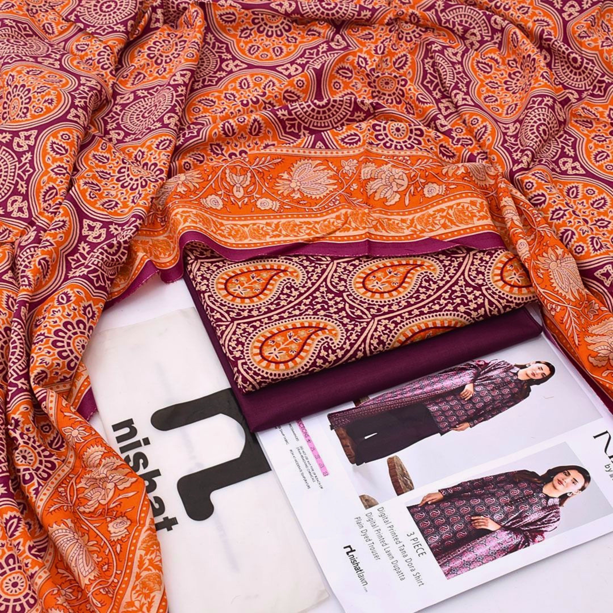 Nishat Lawn Printed Tana Dora 3 Piece Suit