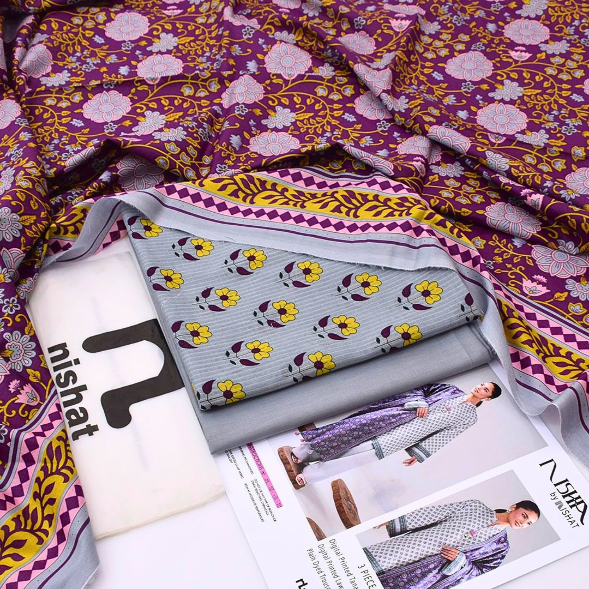 Nishat Lawn Printed Tana Dora 3 Piece Suit