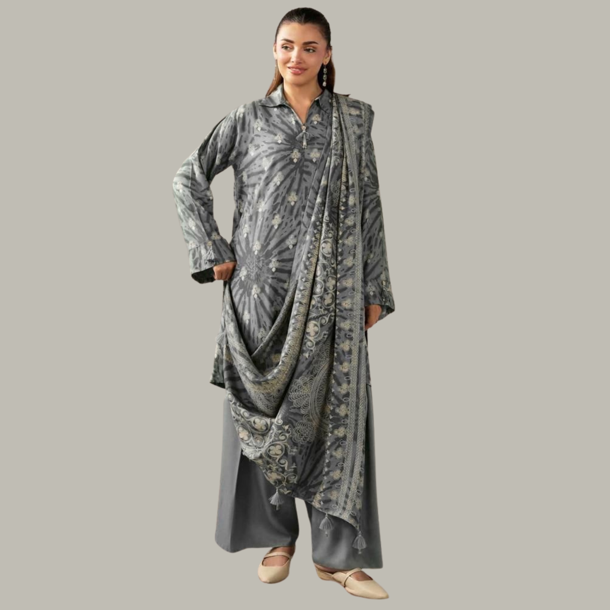 Nishat Lawn Printed Tana Dora 3 Piece Suit