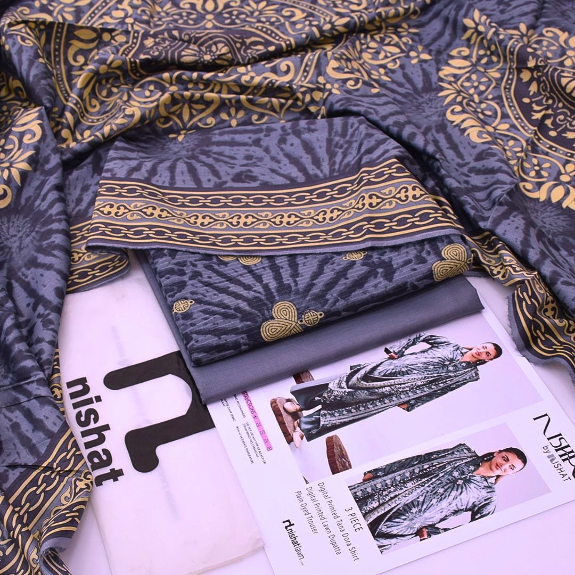 Nishat Lawn Printed Tana Dora 3 Piece Suit