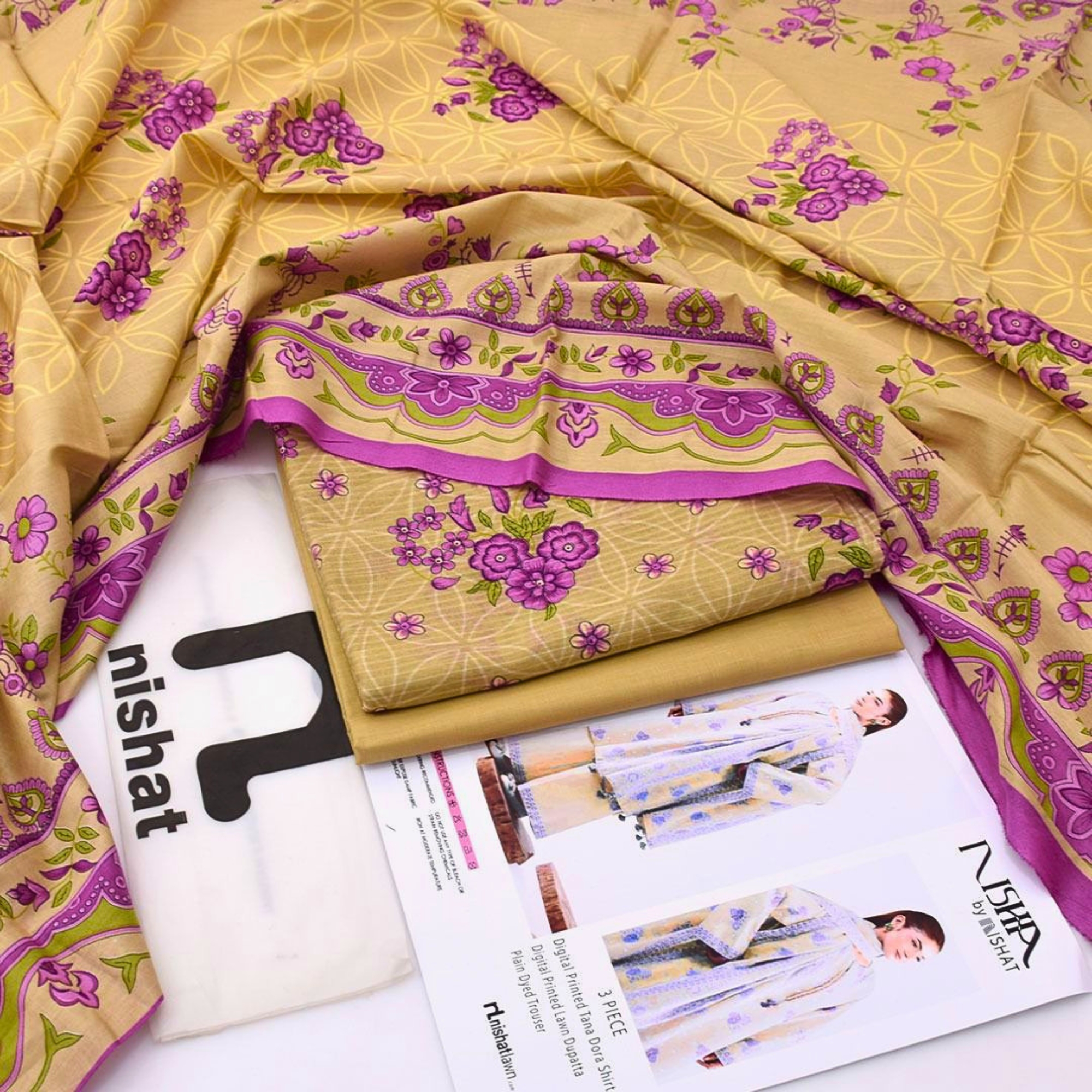 Nishat Lawn Printed Tana Dora 3 Piece Suit