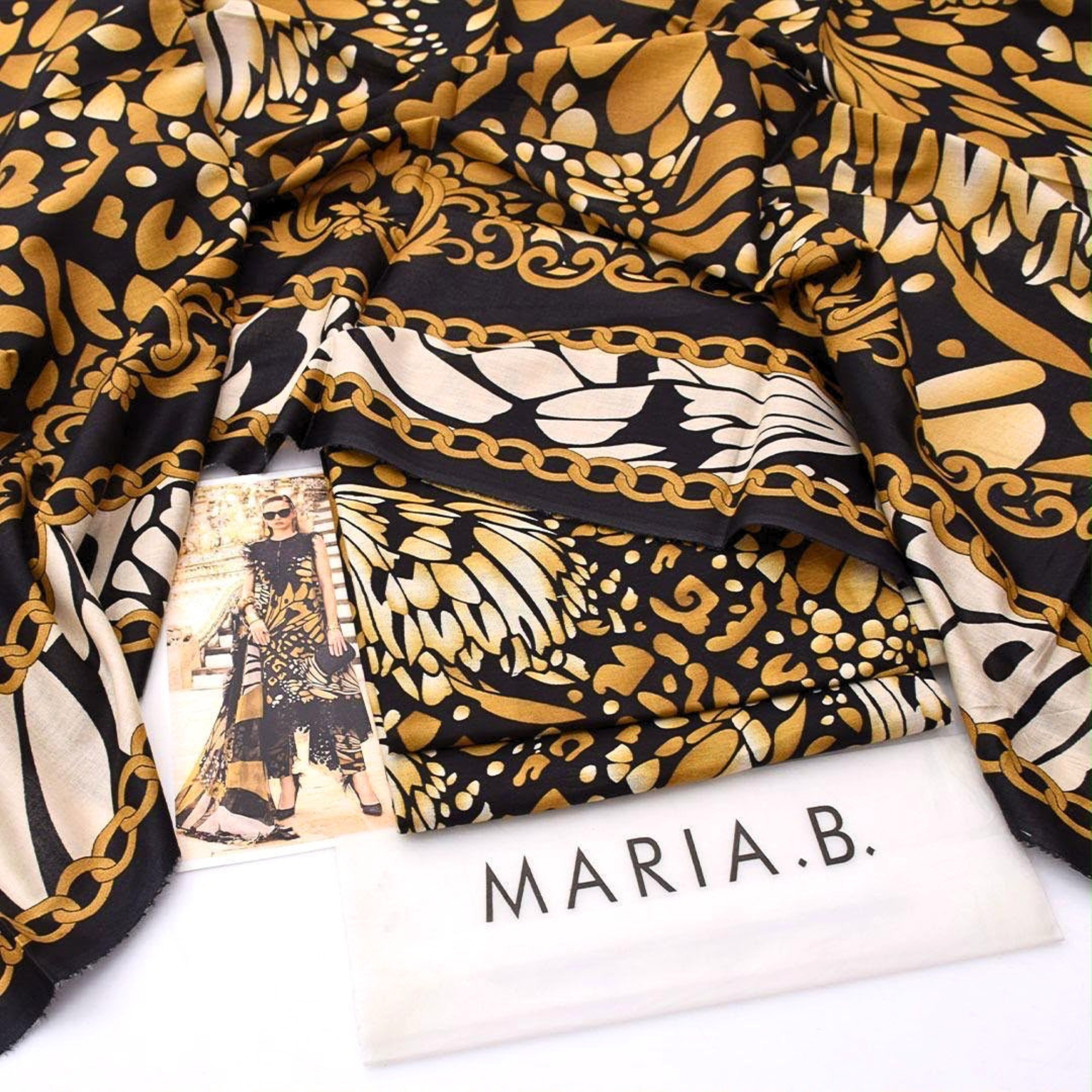 Maria.B Inspired Digital Print Lawn Suit – Black Edition
