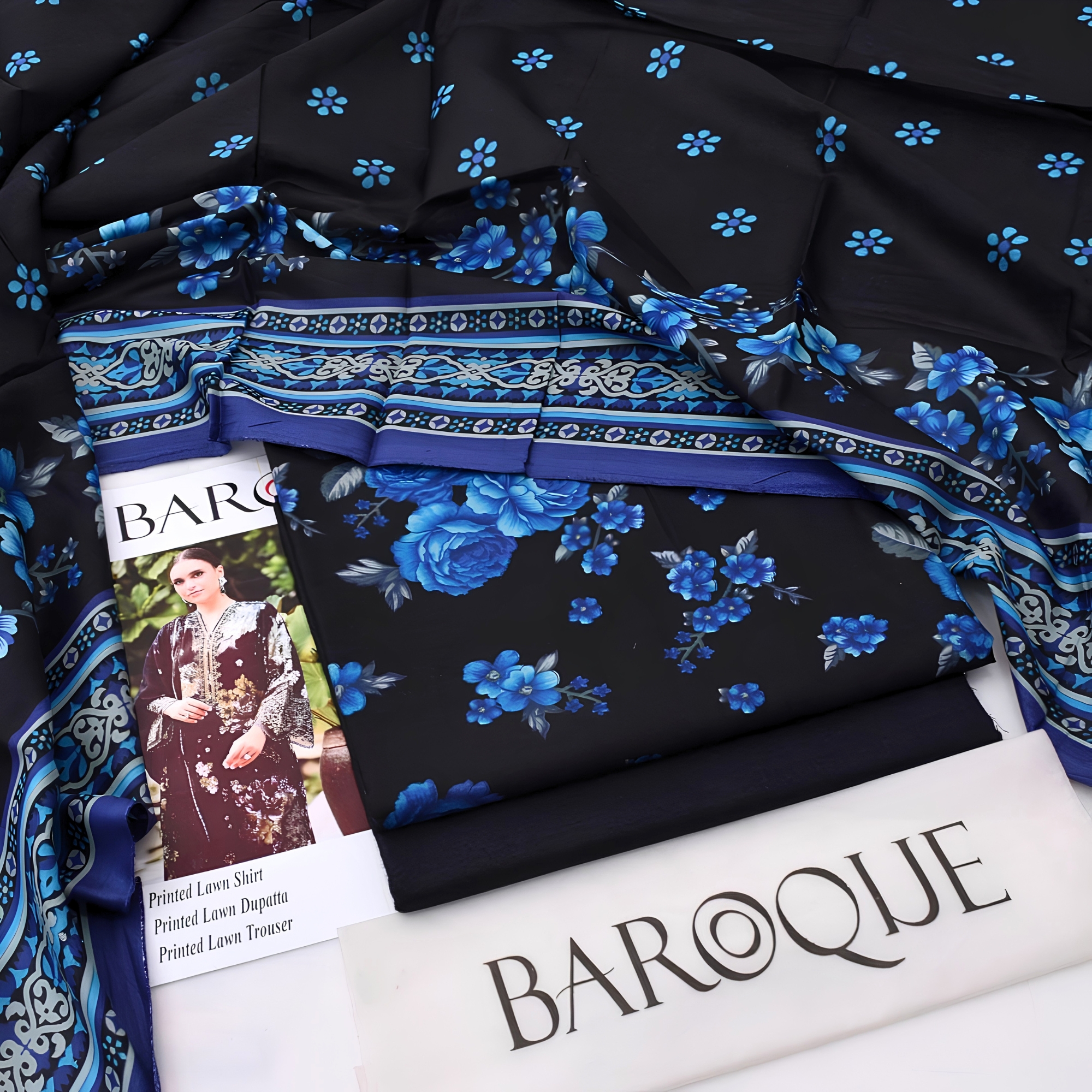 Baroque Inspired Digital Lawn 3 Piece