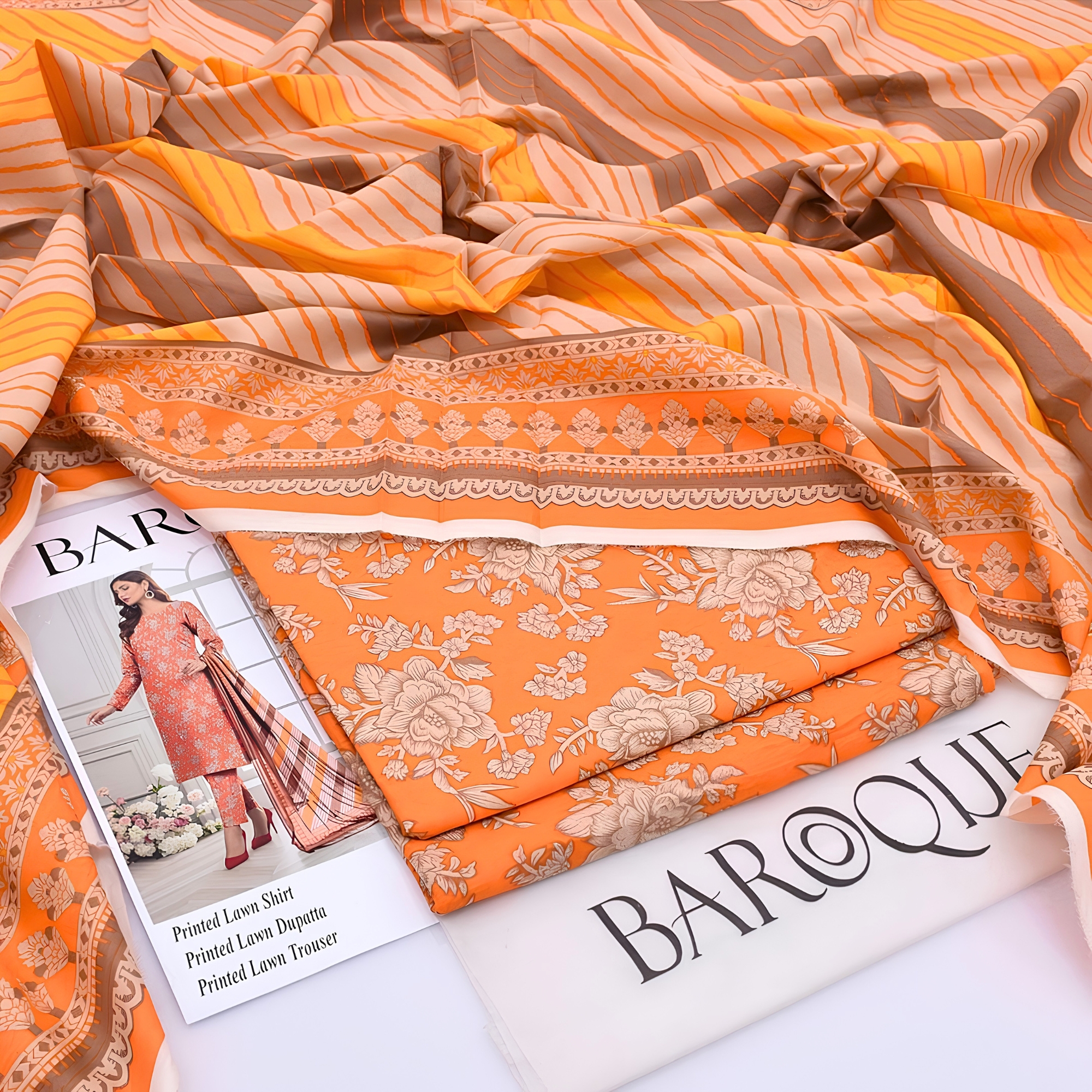 Baroque Inspired Digital Lawn 3 Piece