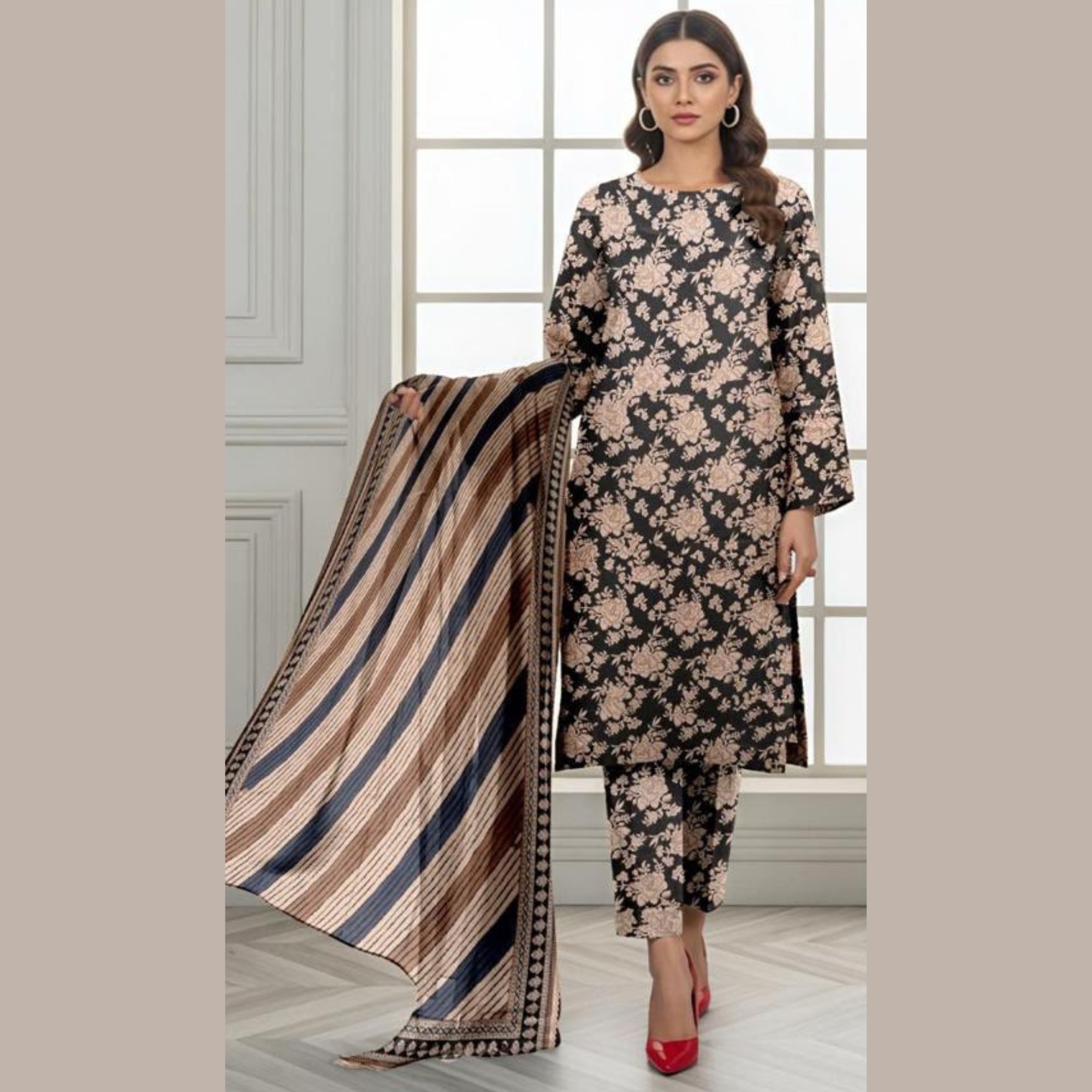 Baroque Inspired Digital Lawn 3 Piece
