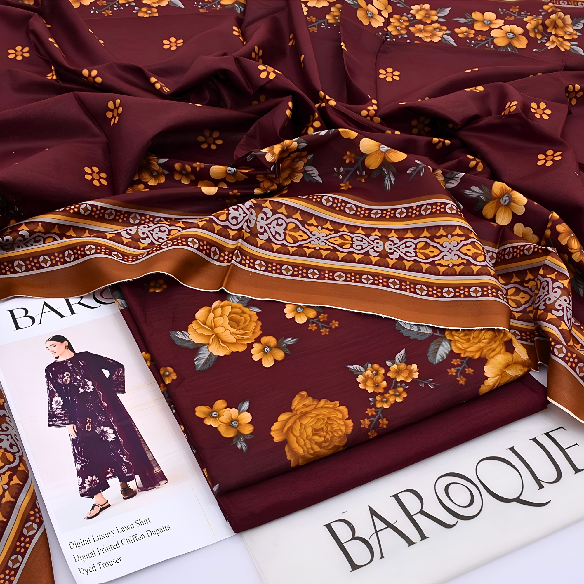Baroque Inspired Premium Lawn 3 Piece