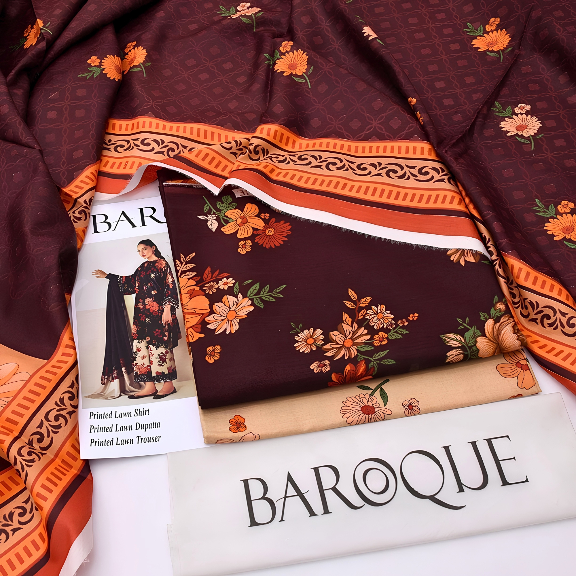 Baroque Inspired Premium Lawn 3 Piece