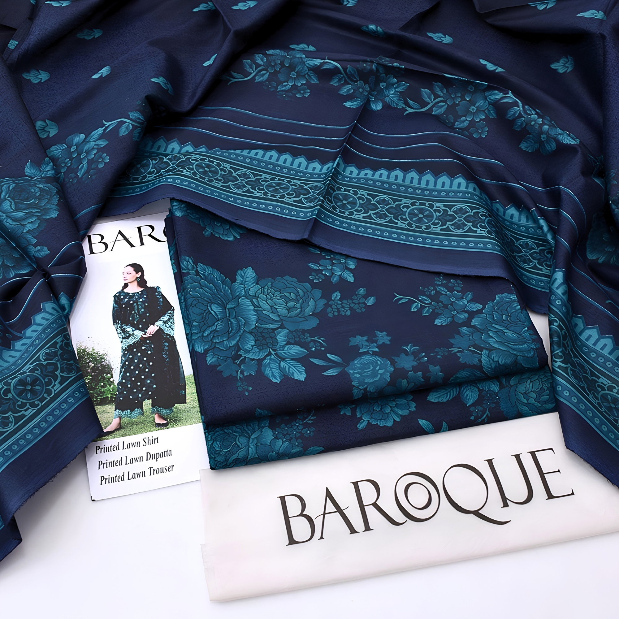 Baroque Inspired Printed Lawn 3 Piece