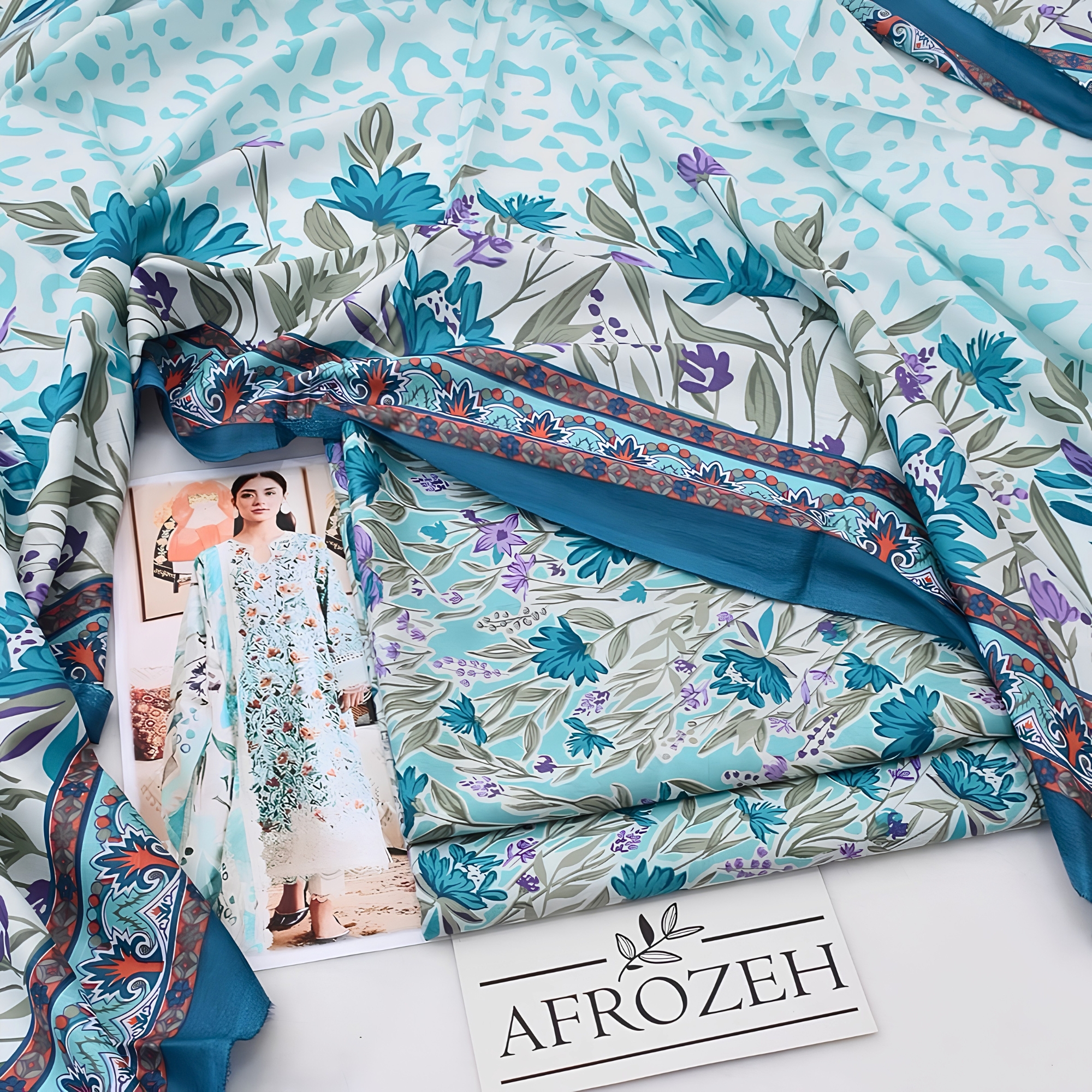 Afrozeh Inspired Digital Lawn 3 Piece