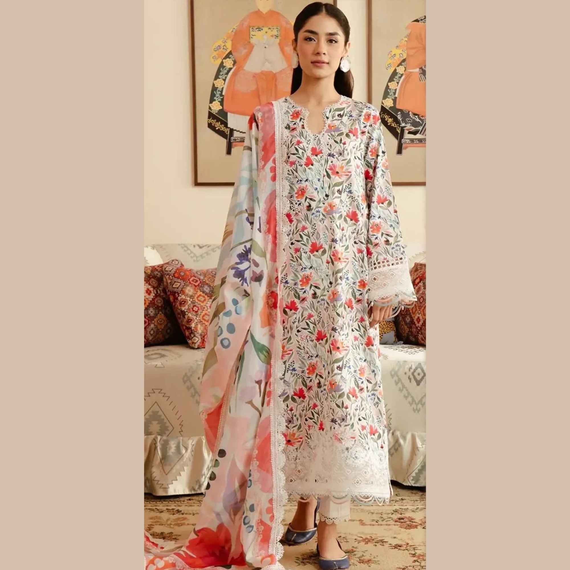 Afrozeh Inspired Digital Lawn 3 Piece