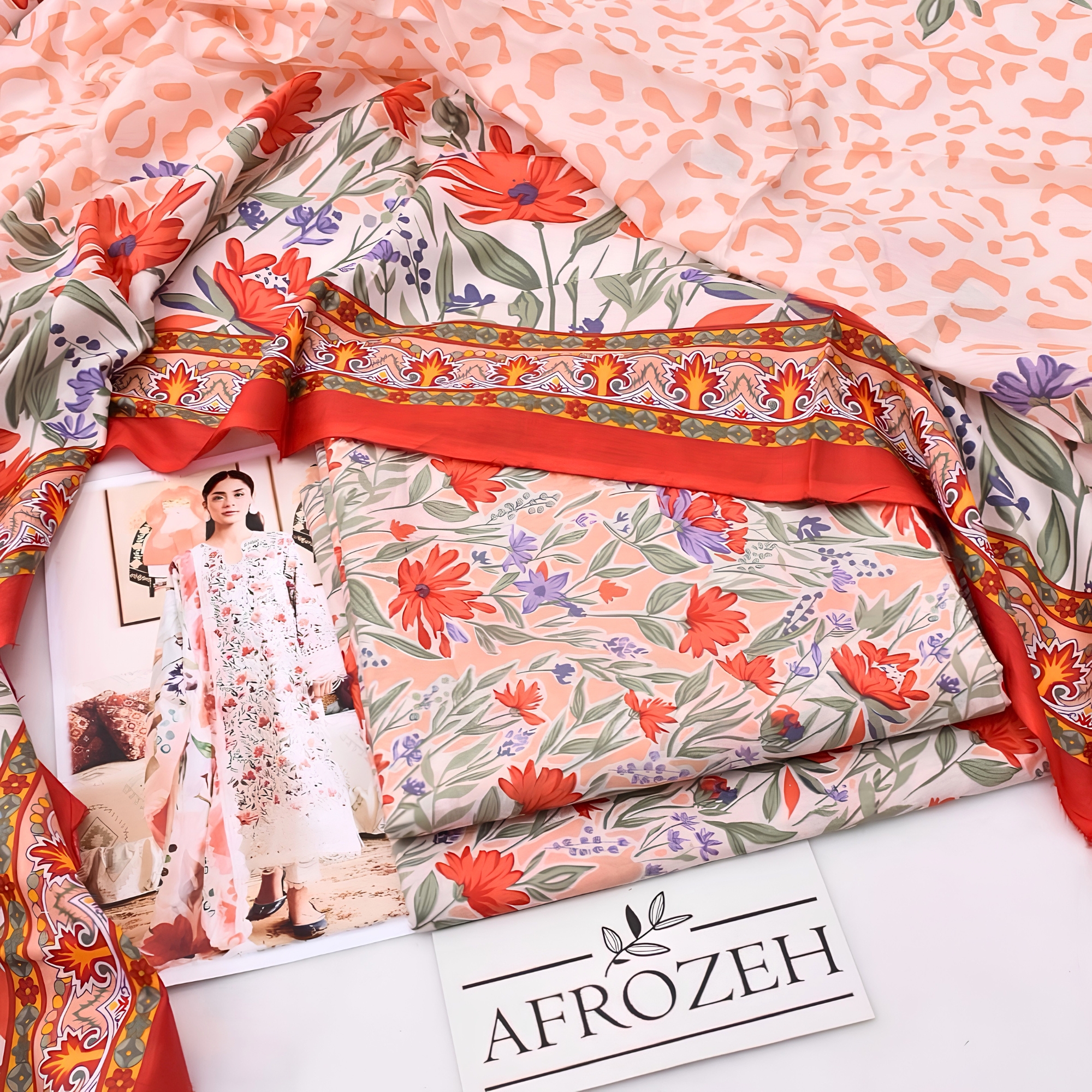 Afrozeh Inspired Digital Lawn 3 Piece
