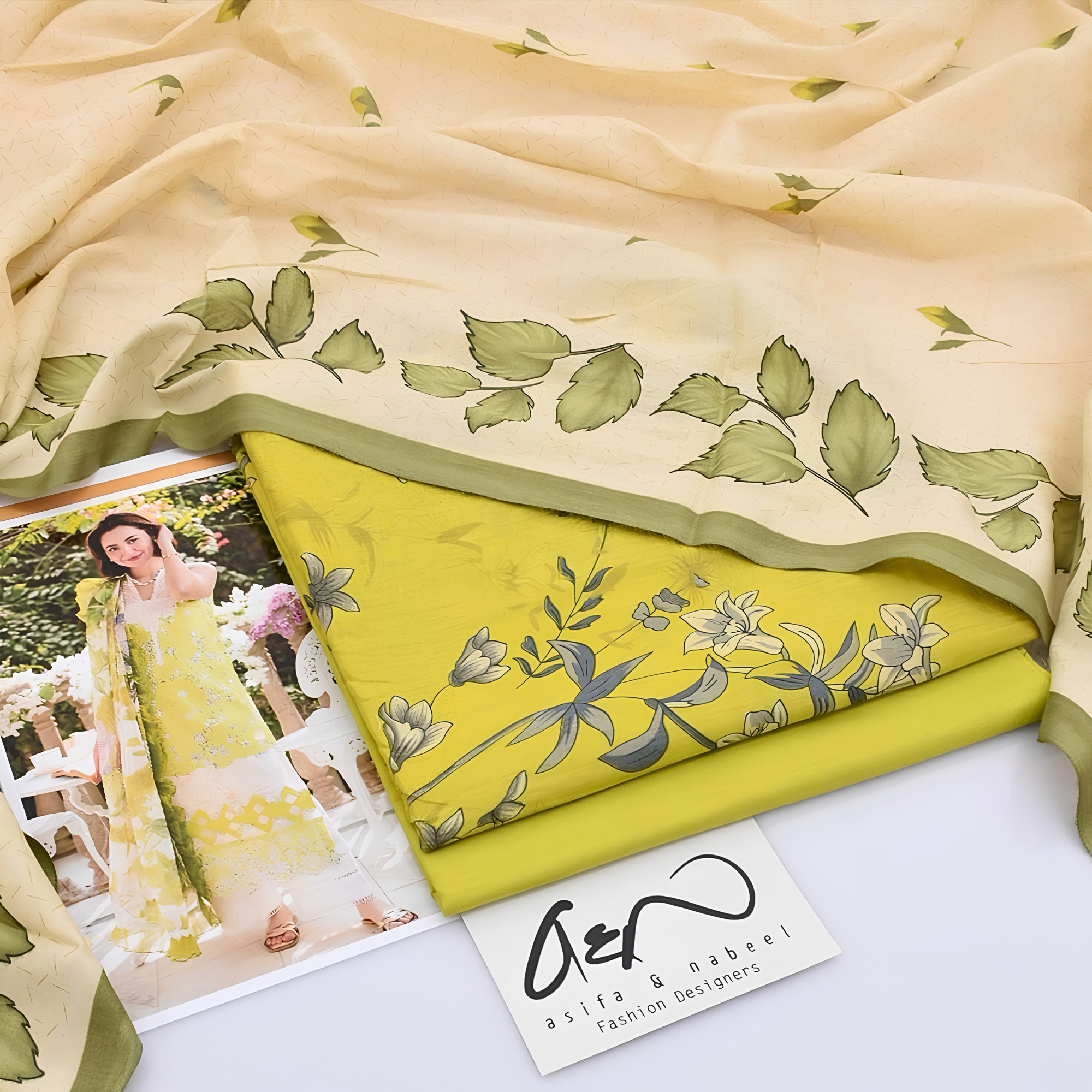 Asifa Nabeel Inspired Digital Lawn 3 Piece