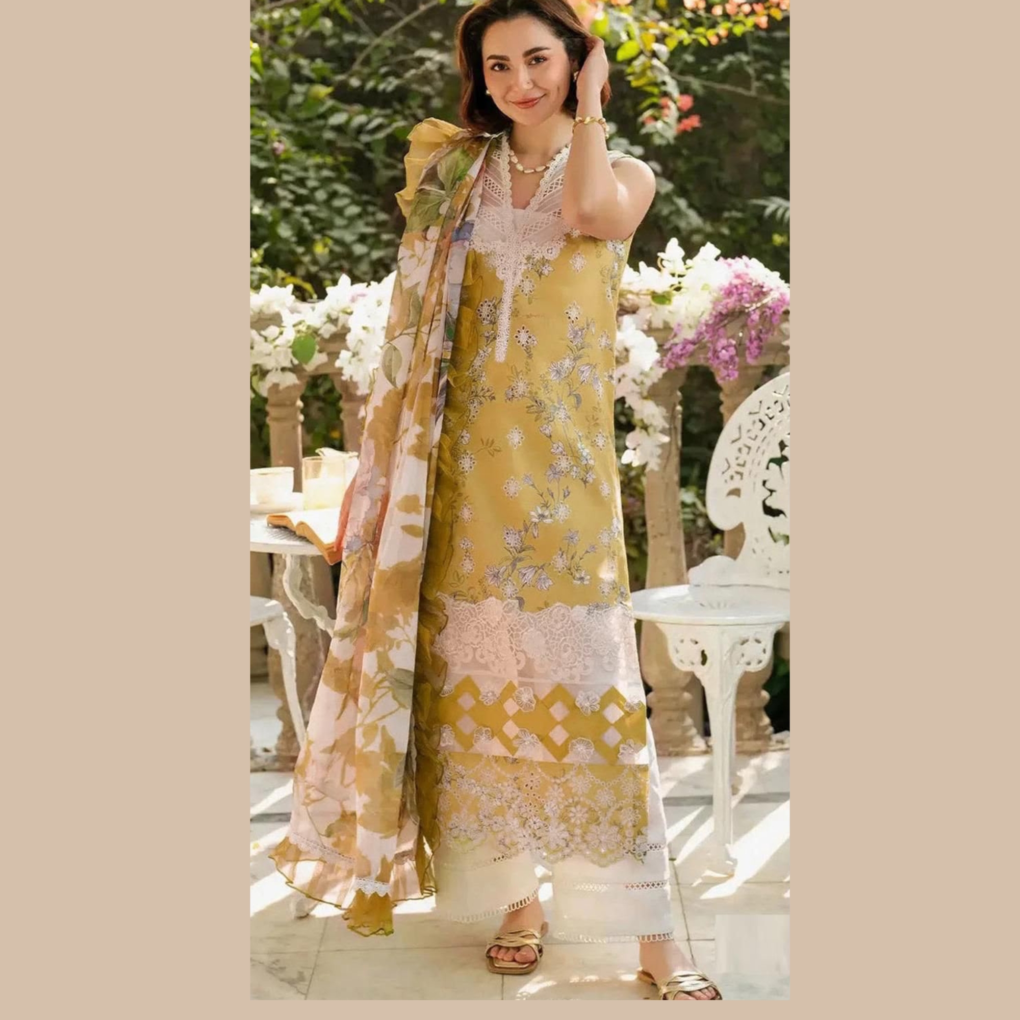 Asifa Nabeel Inspired Digital Lawn 3 Piece