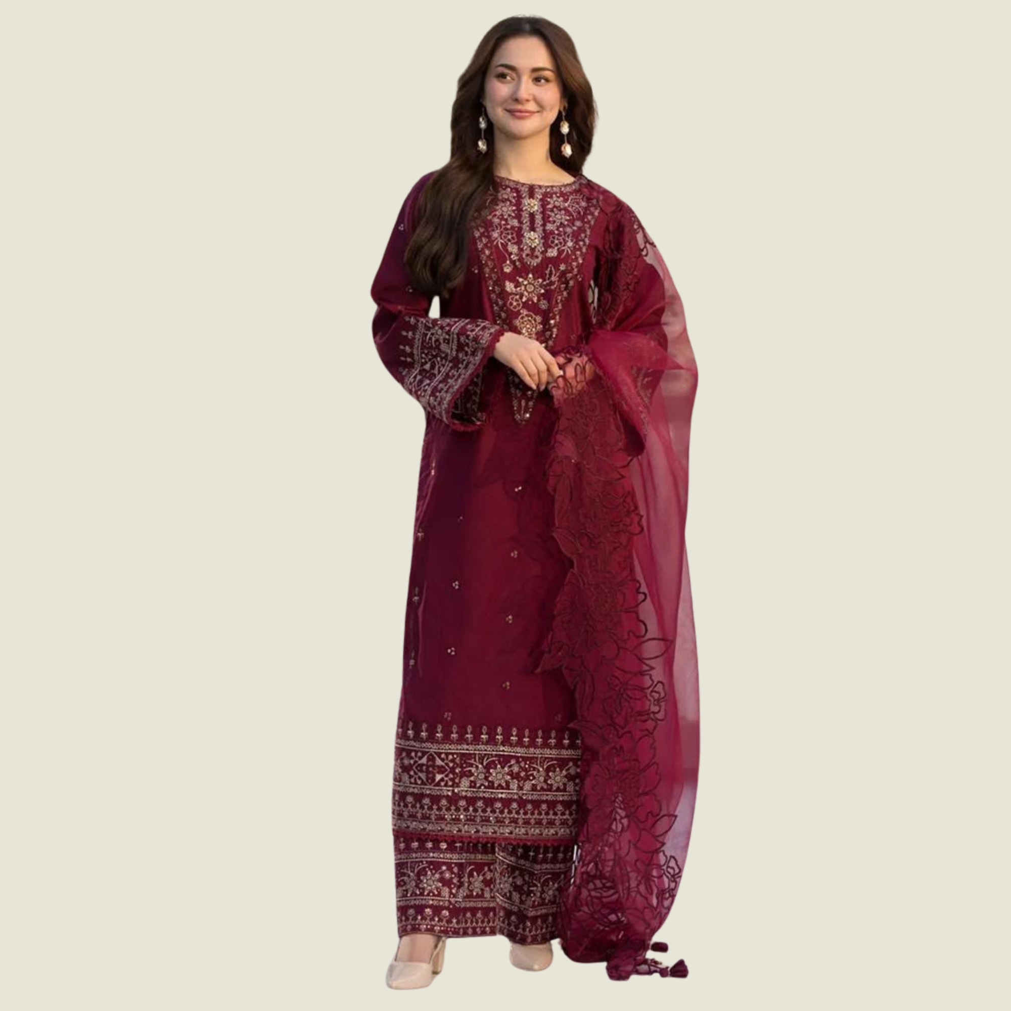 Zara Shahjahan Inspired Heavy Embroidered 3PC Lawn Suit
