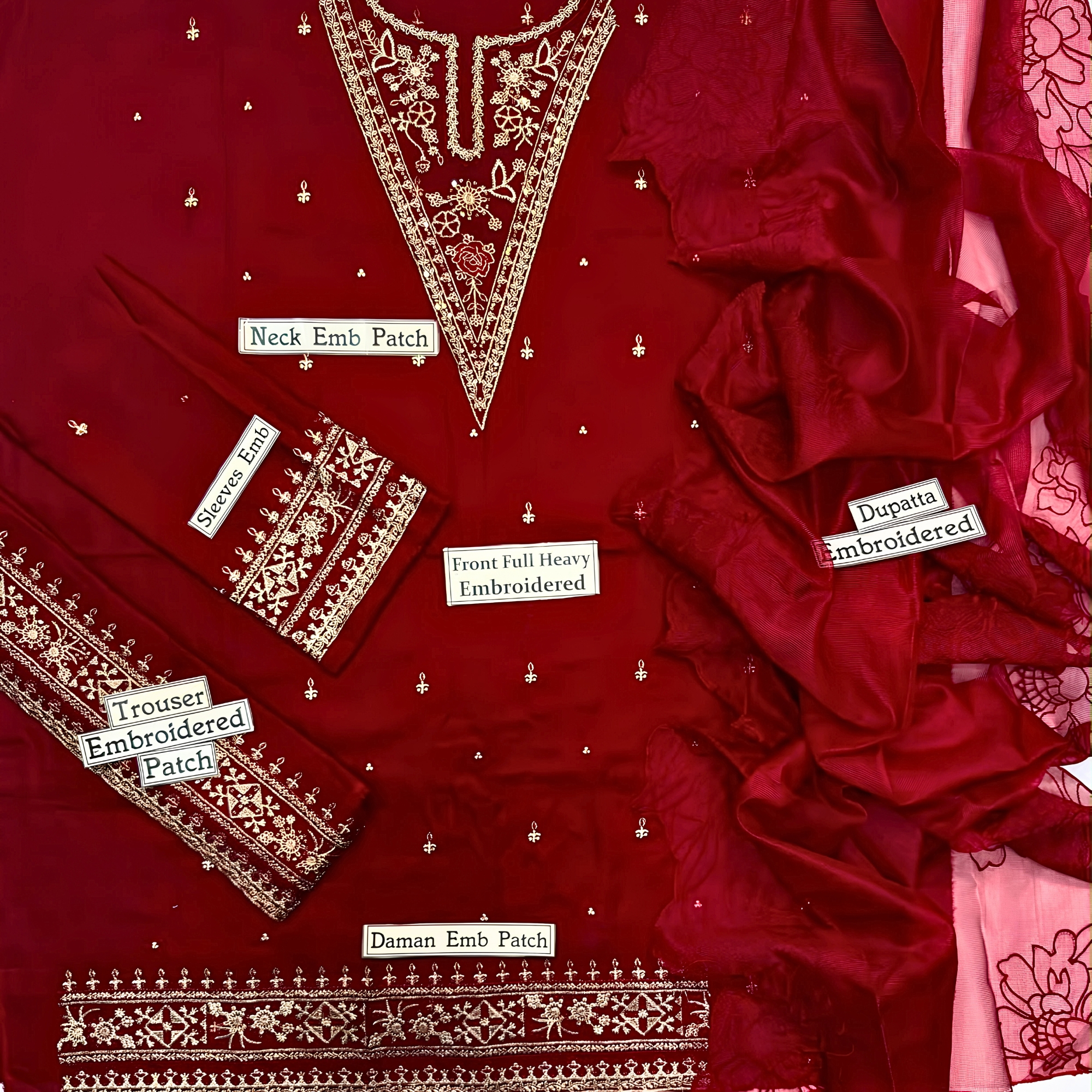 Zara Shahjahan Inspired Heavy Embroidered 3PC Lawn Suit