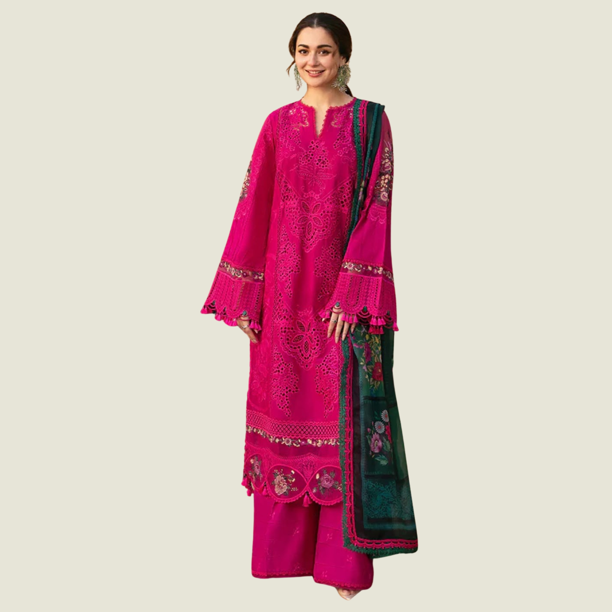 Zara Shahjahan Inspired Chicken Kari Emb 3PC Lawn Suit