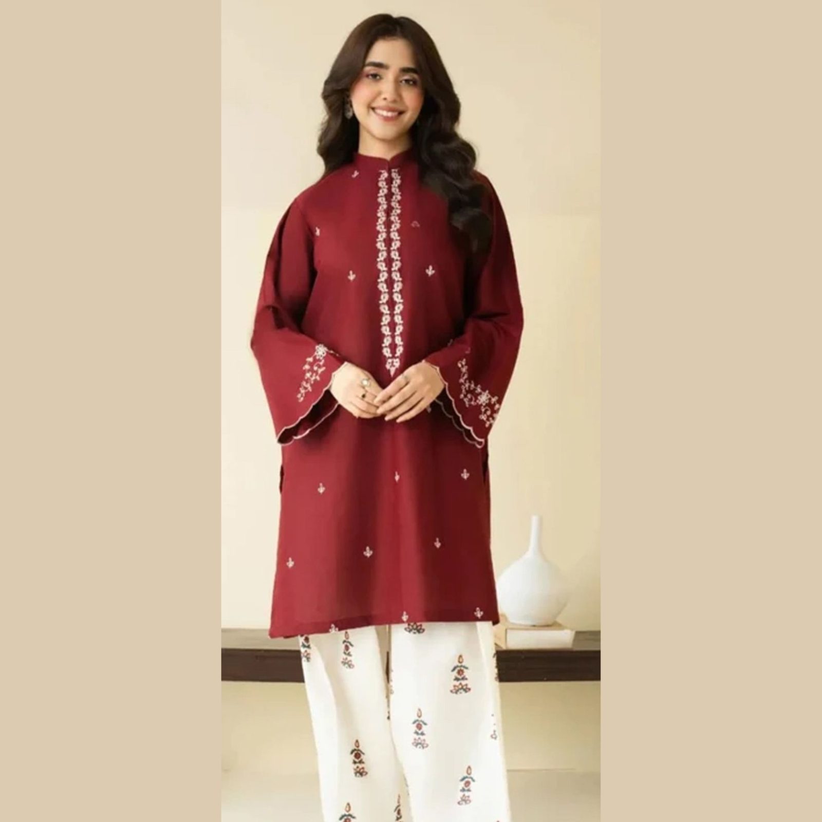 Pezwaan Inspired Embroidered Dhanak 2PC