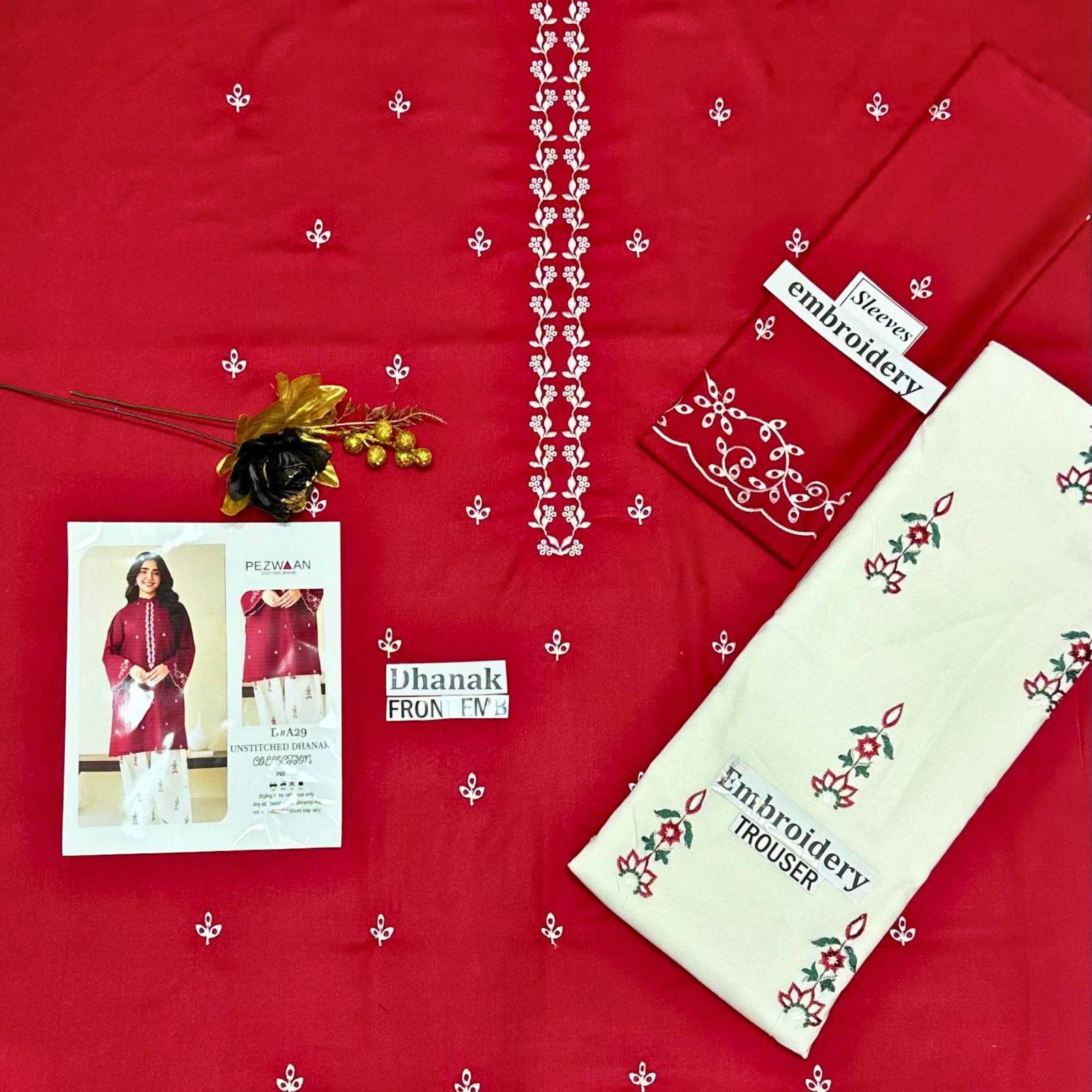 Pezwaan Inspired Embroidered Dhanak 2PC