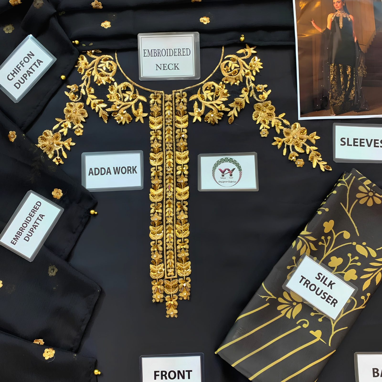 Jazmine Inspired Sadaf Kanwal Black Queen – 3PC