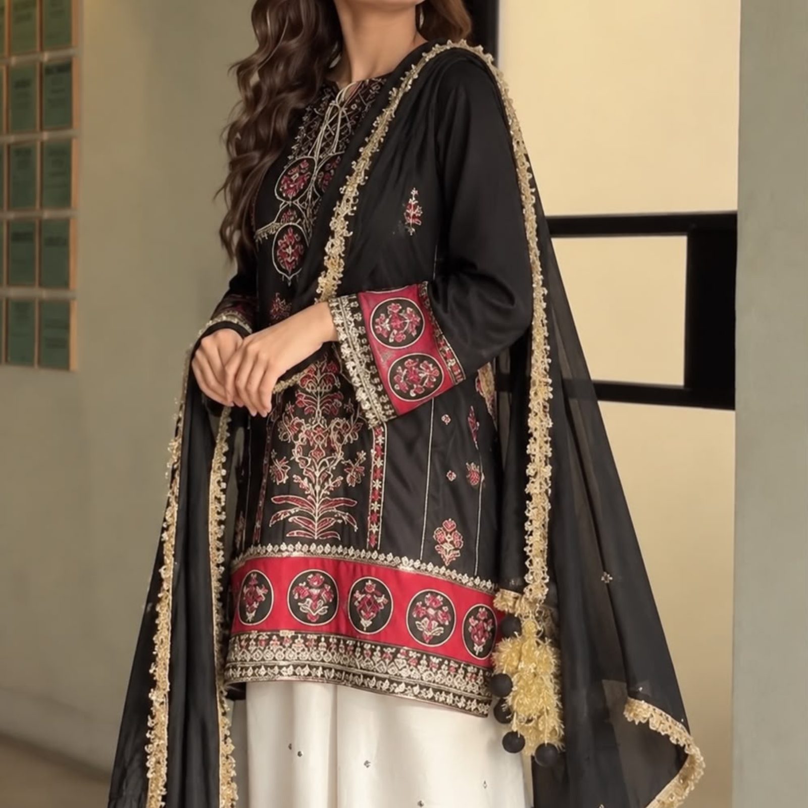 LAAM Inspired – Heavy Embroidered Silk 3PC Suit