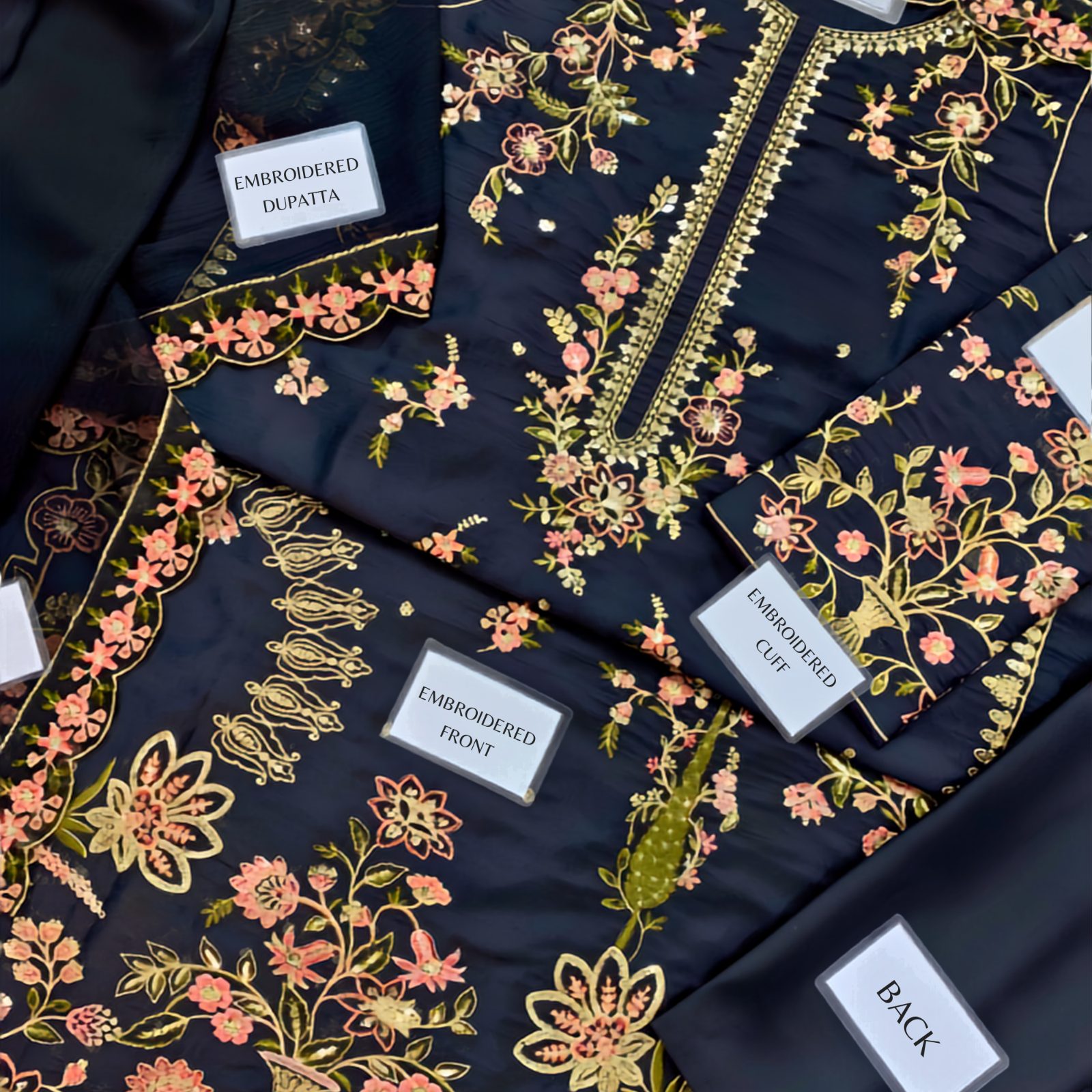 Ethnic Inspired Kaftan – Heavy Embroidered Shamoz Silk 3PC