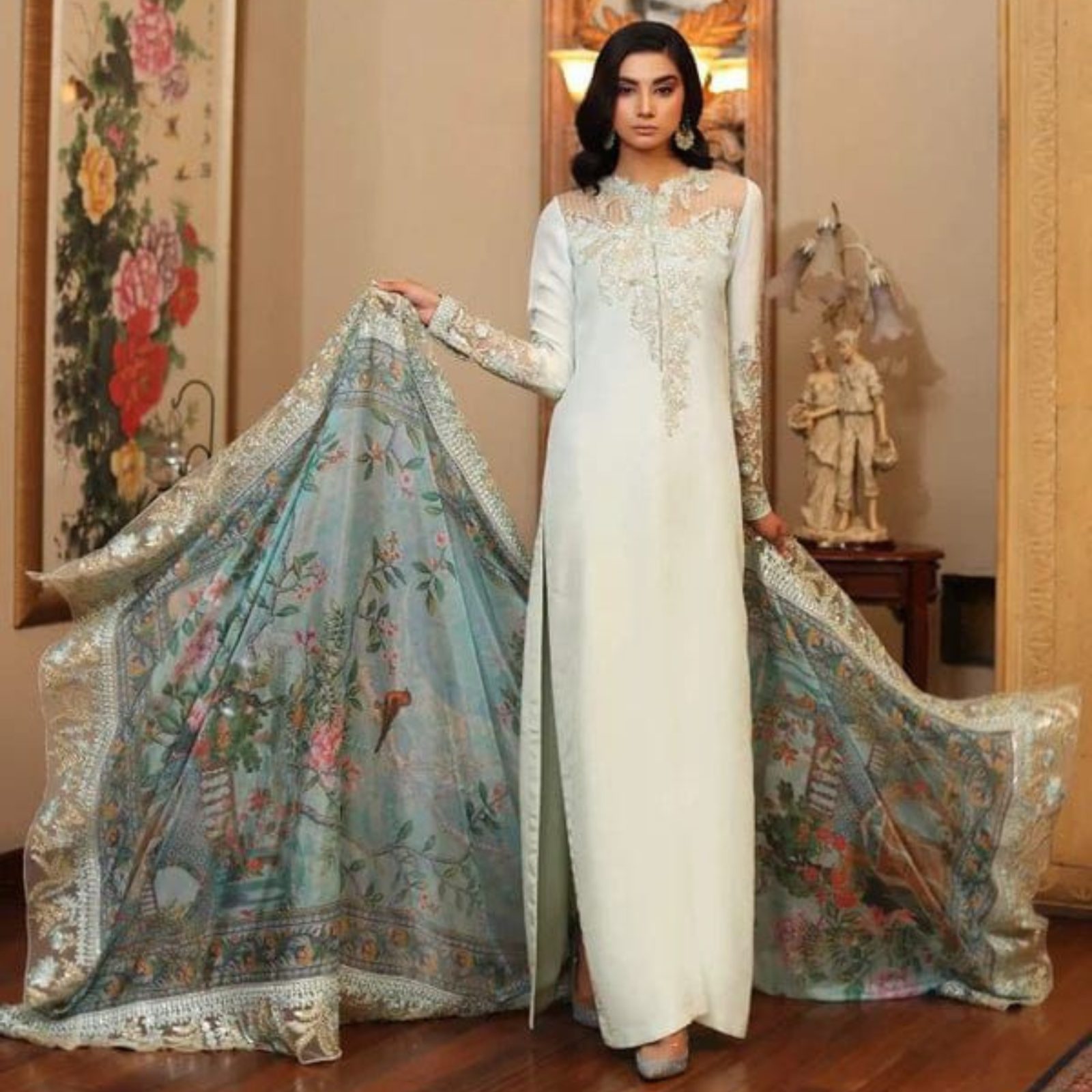 Azure Inspired – Luxury Shamoz Silk 3PC