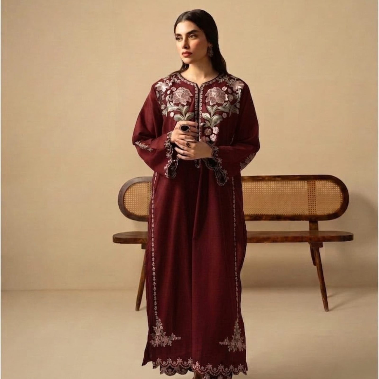 Urge Inspired Premium Shamoze Silk Embroidered 2-Piece