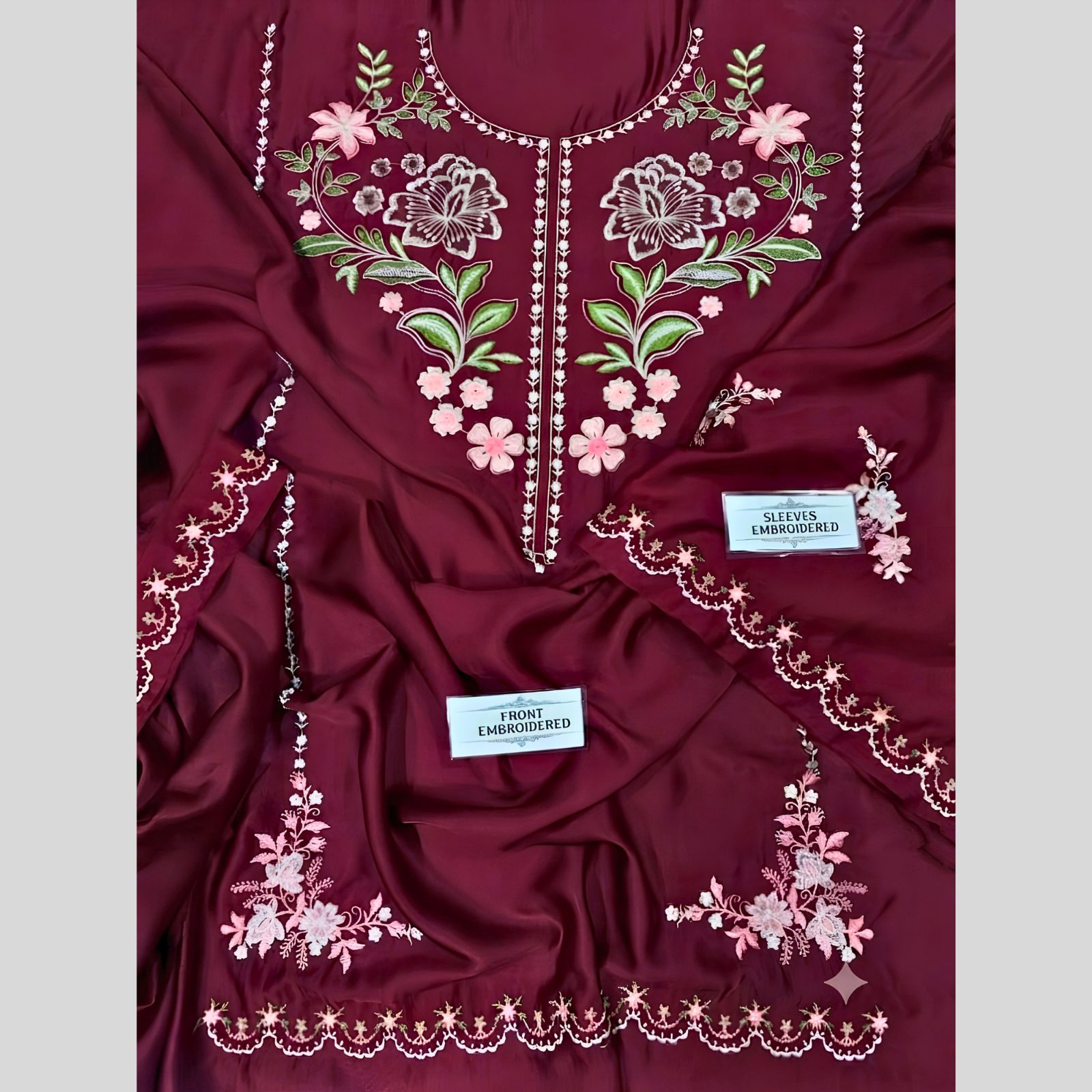 Urge Inspired Premium Shamoze Silk Embroidered 2-Piece