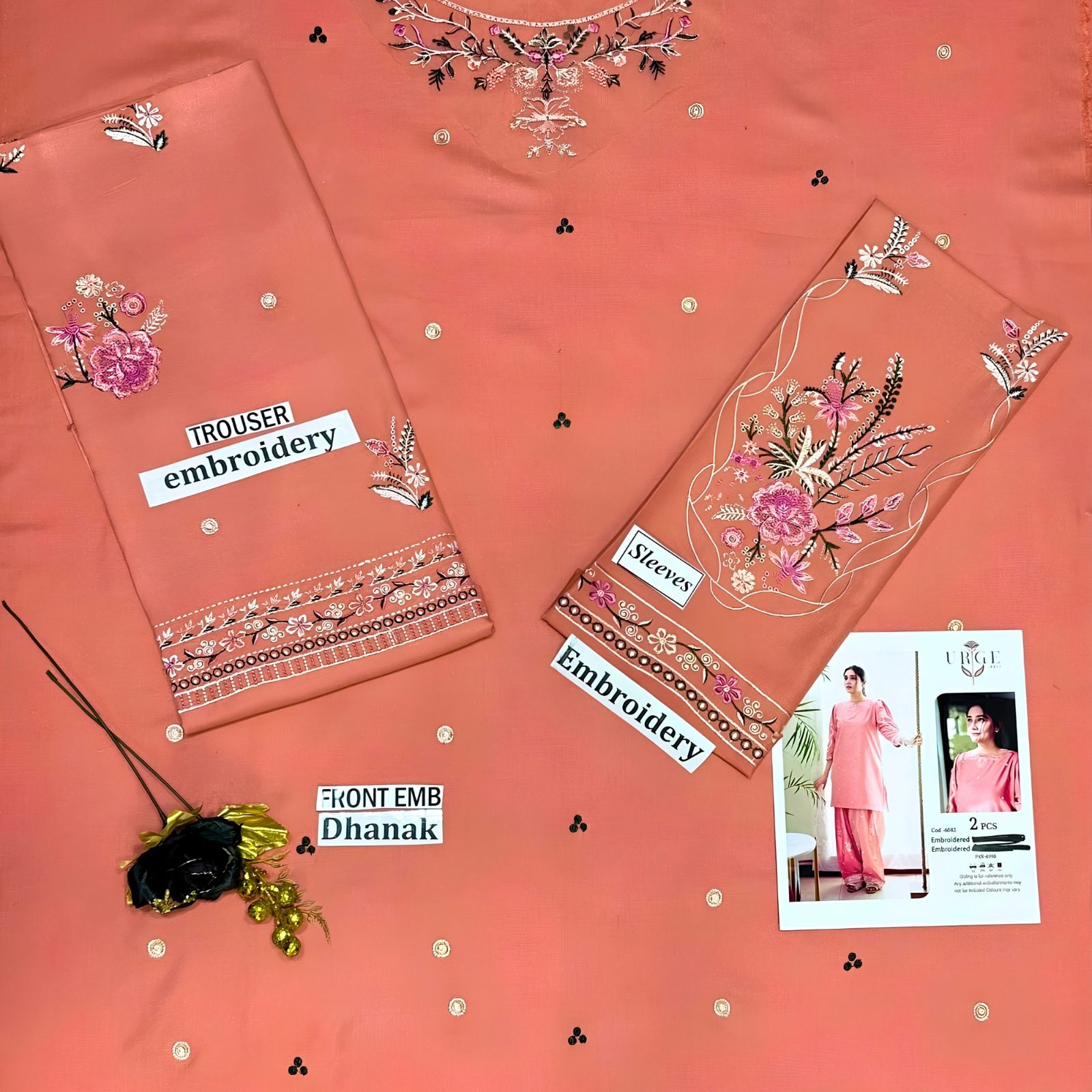 Urge Inspired Premium Dahnk Embroidered 2-Piece