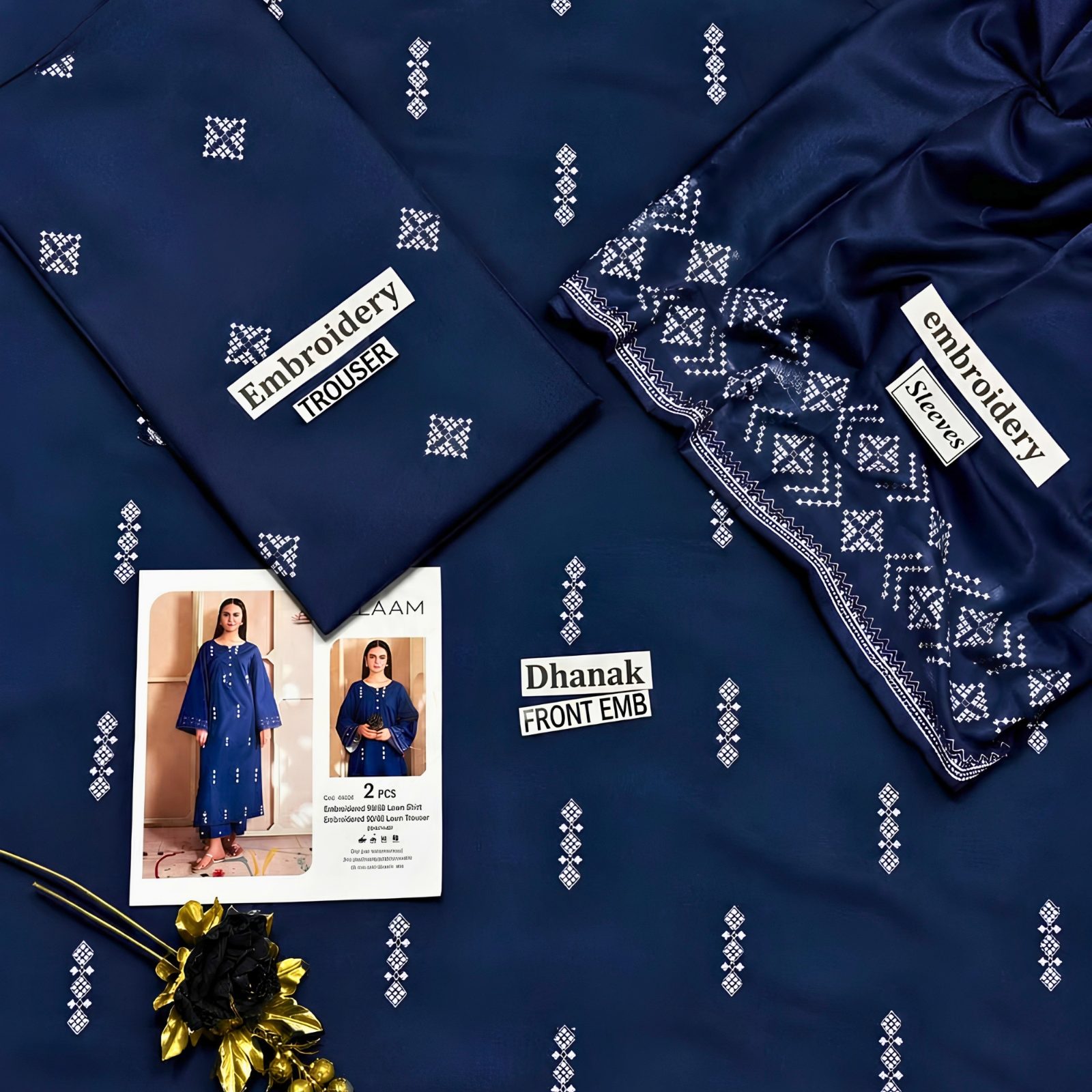 LAAM Inspired Premium Dahnk Embroidered 2-Piece