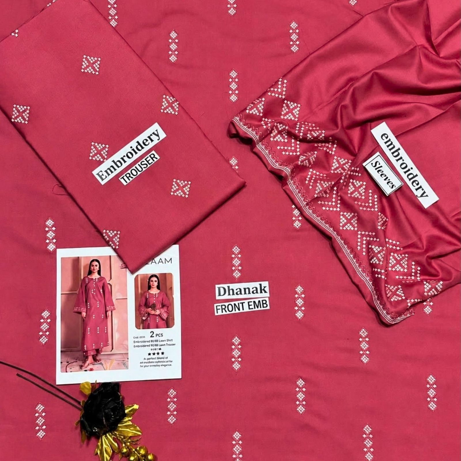 LAAM Inspired Premium Dahnk Embroidered 2-Piece