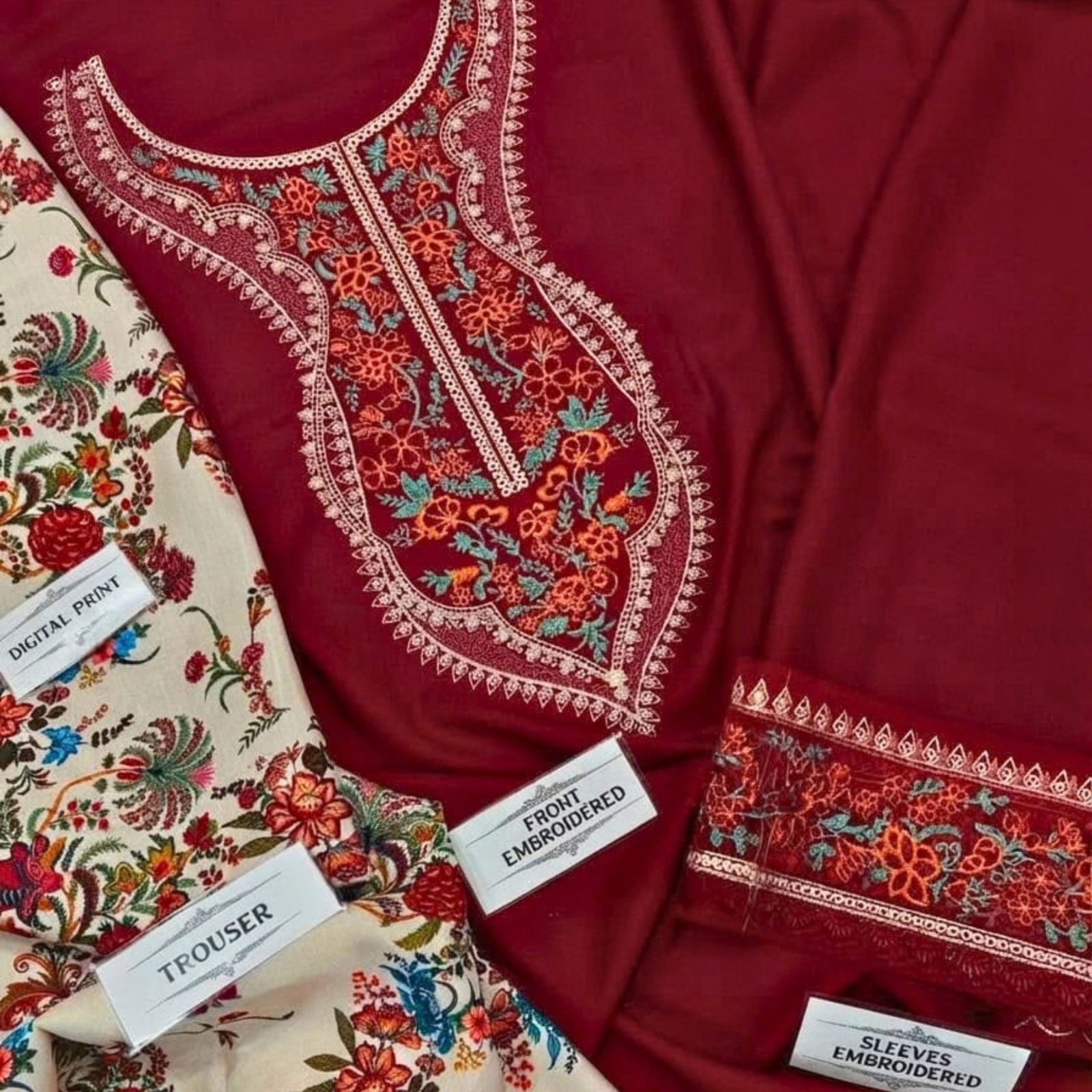 LAAM Inspired Winter Dahnk Embroidered 2-Piece Suit