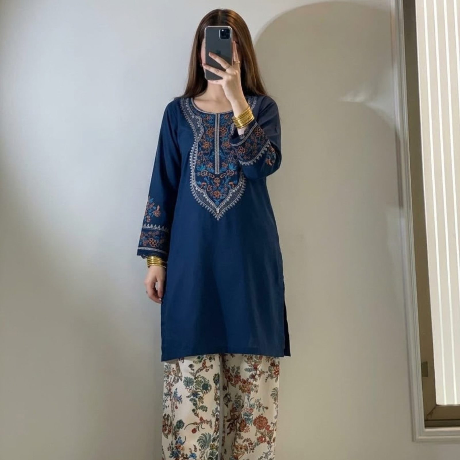 LAAM Inspired Winter Dahnk Embroidered 2-Piece Suit