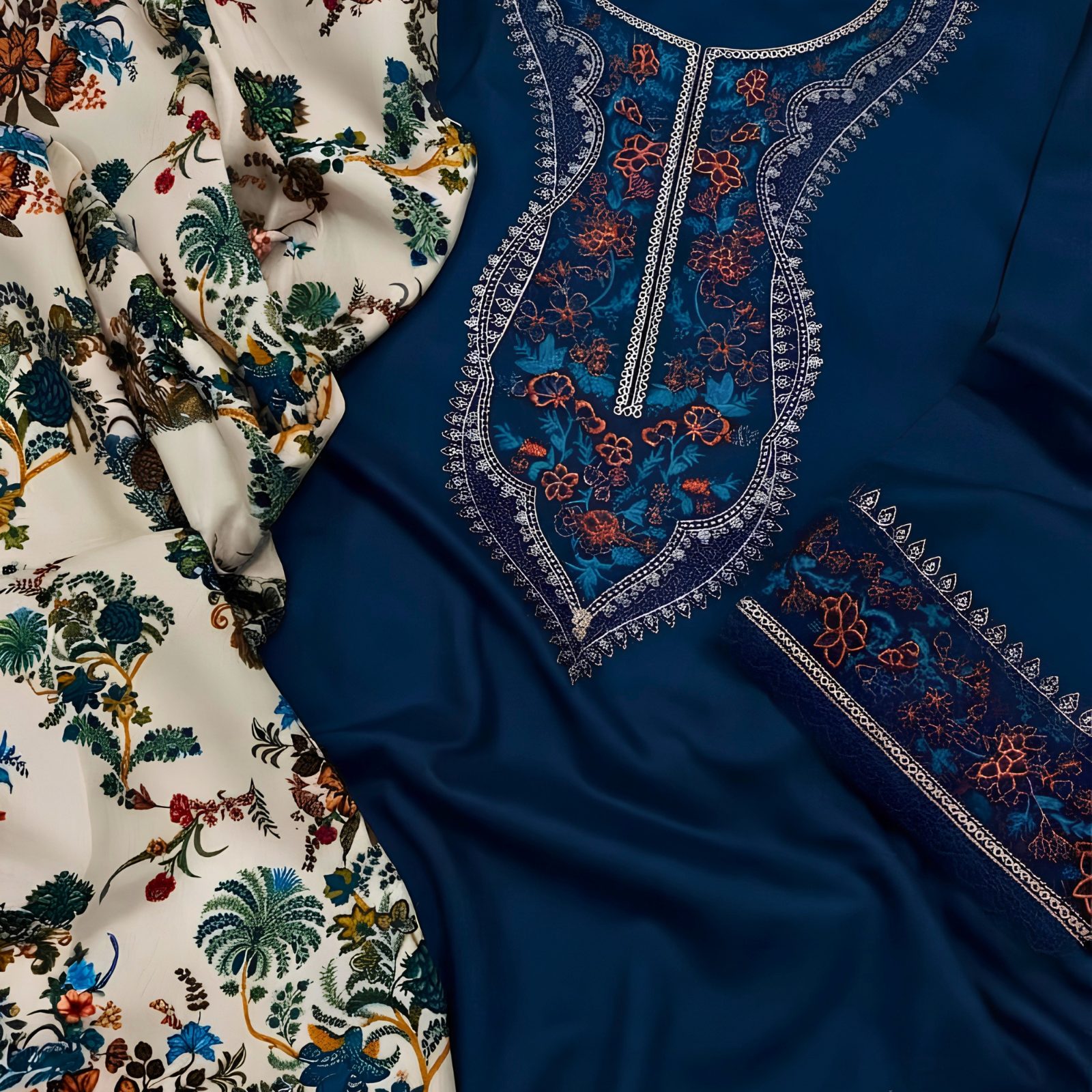 LAAM Inspired Winter Dahnk Embroidered 2-Piece Suit