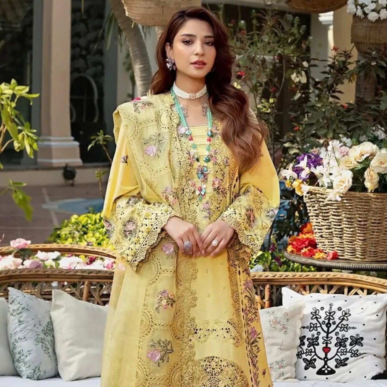 Elaf Inspired Premium Dahnk Embroidered 3-Piece