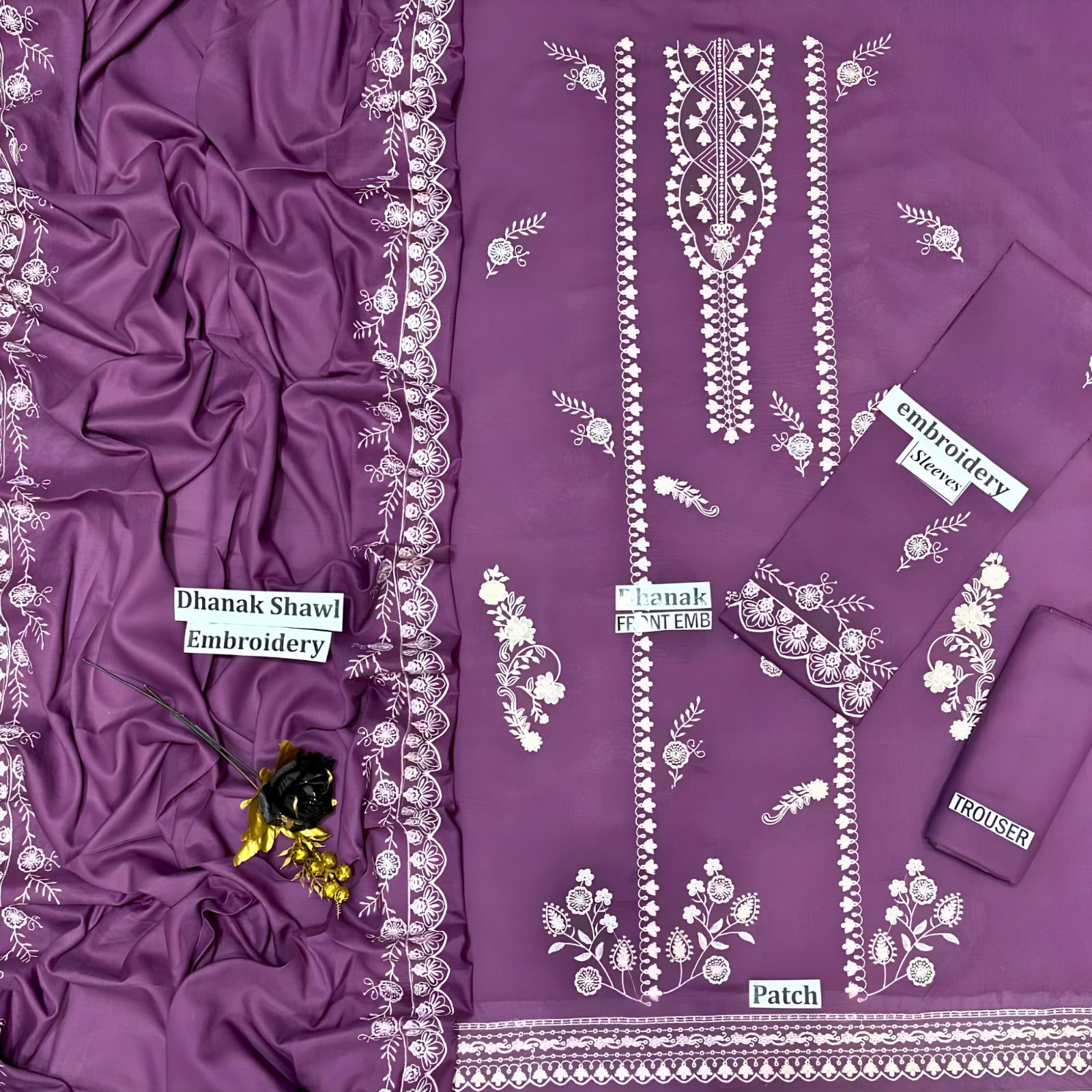 Cross Stitch Inspired Dahnk 3PC Suit